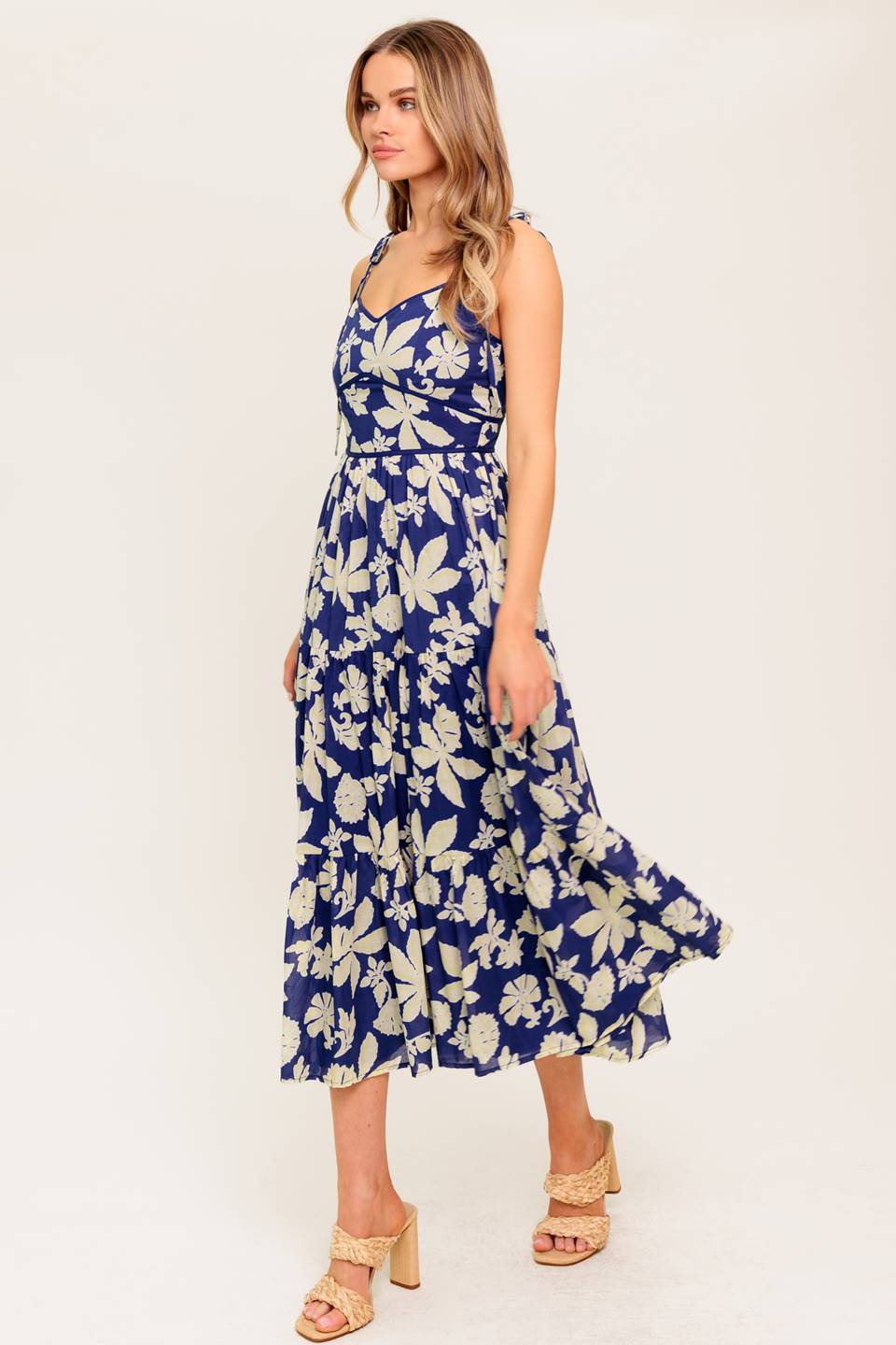 Petals in the Wind Woven Midi Dress