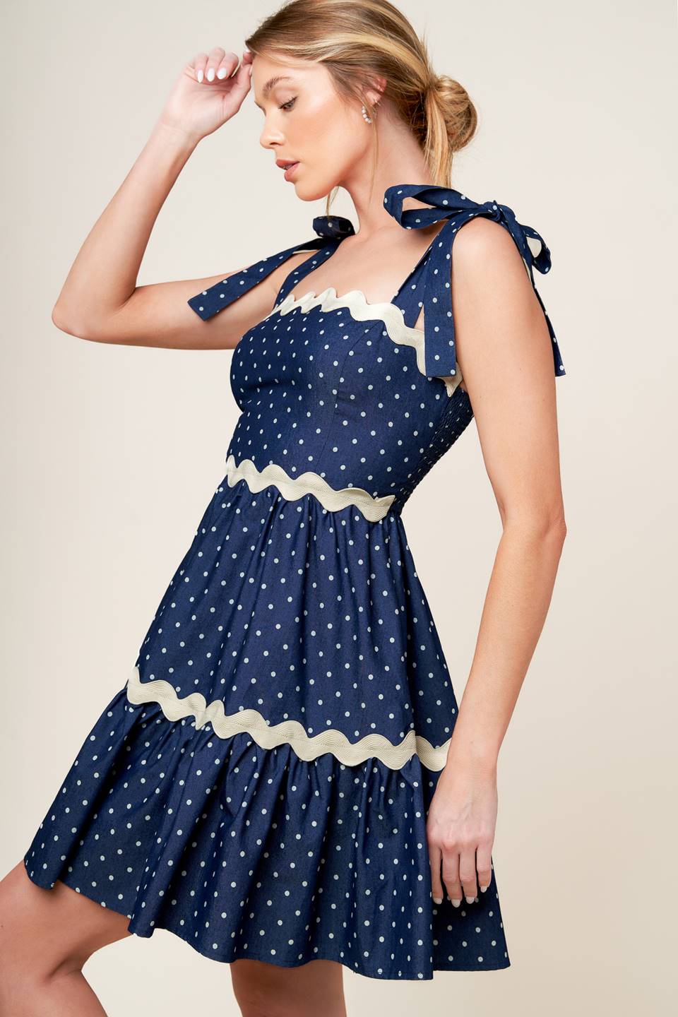 Divinely Dotted Woven Mini Dress