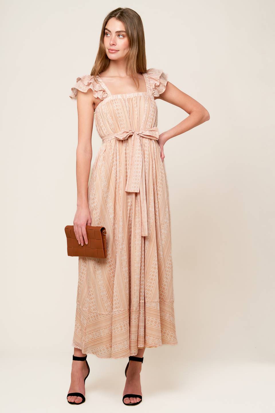 Frolic Through Fields Woven Midi Dress