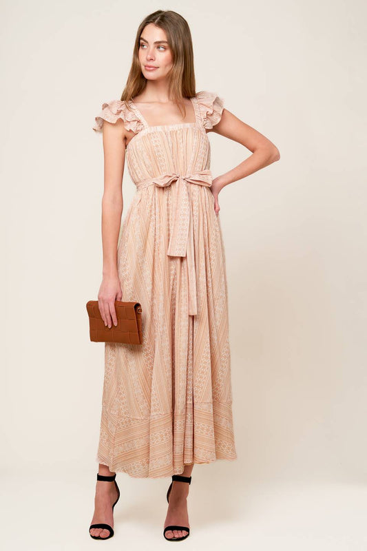 Frolic Through Fields Woven Midi Dress