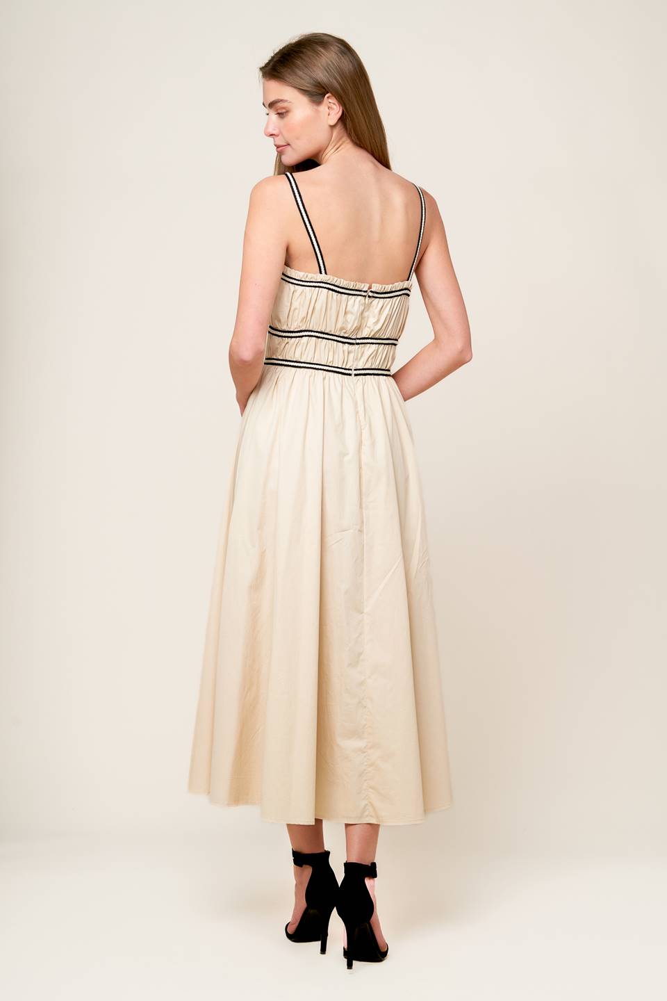 Terrific Timing Cream Woven Midi Dress