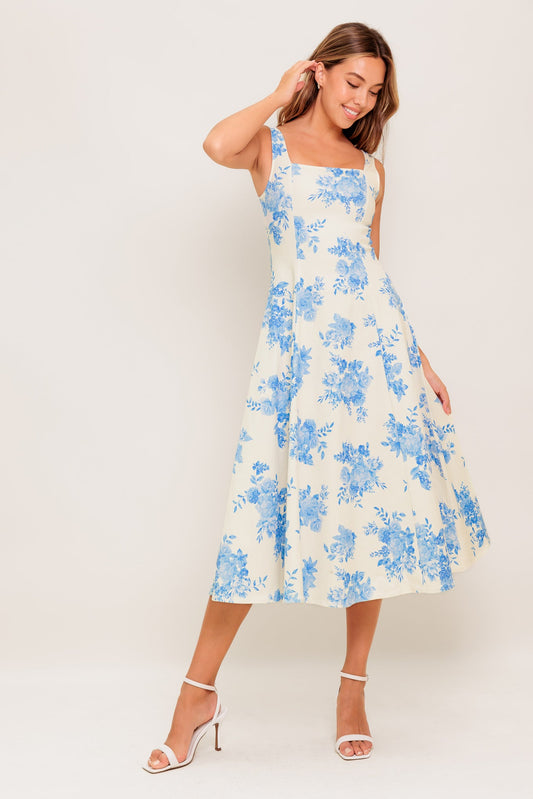 Bluebell Breeze Woven Midi Dress