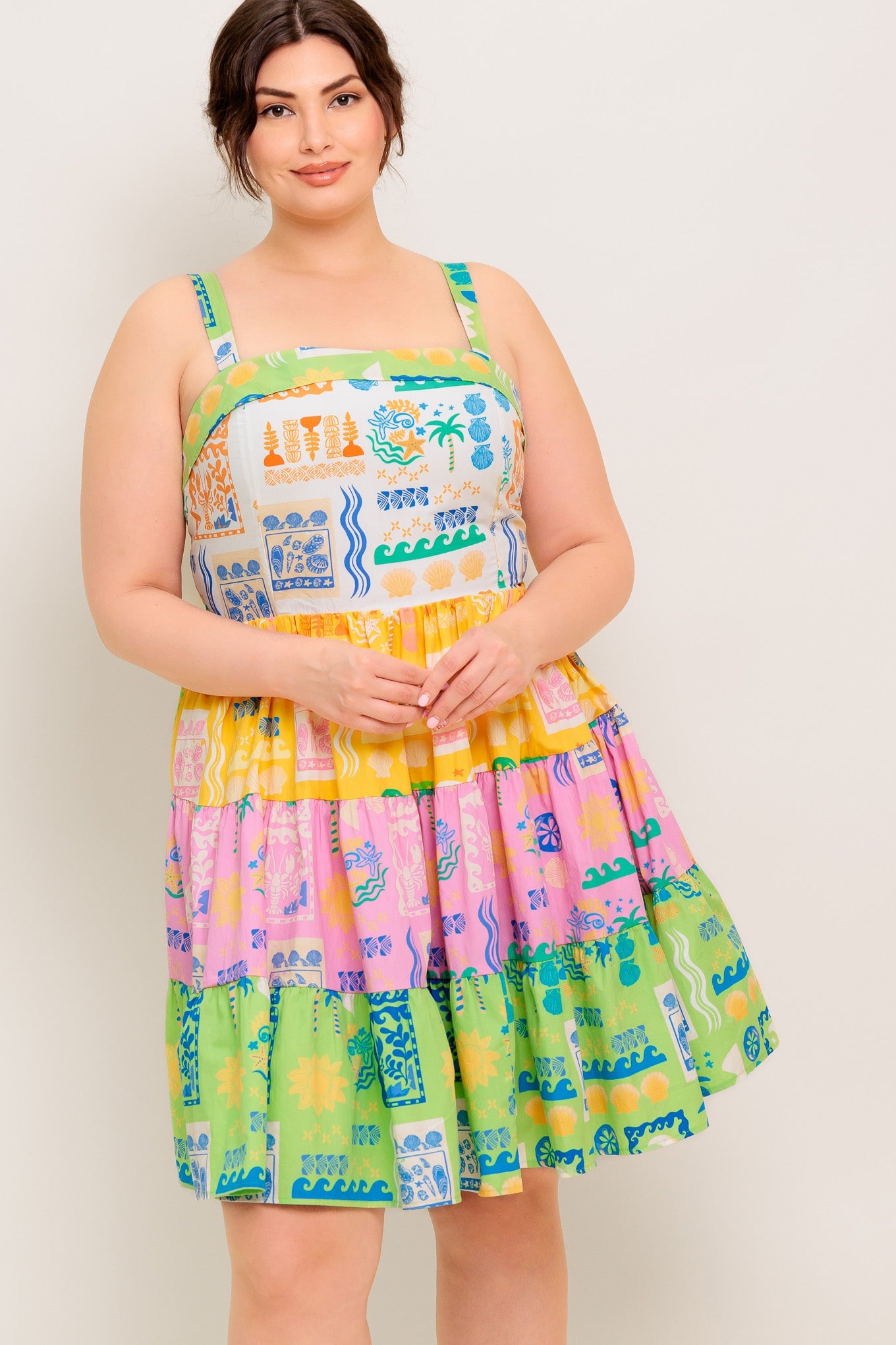 Out of Office Green Woven Mini Dress