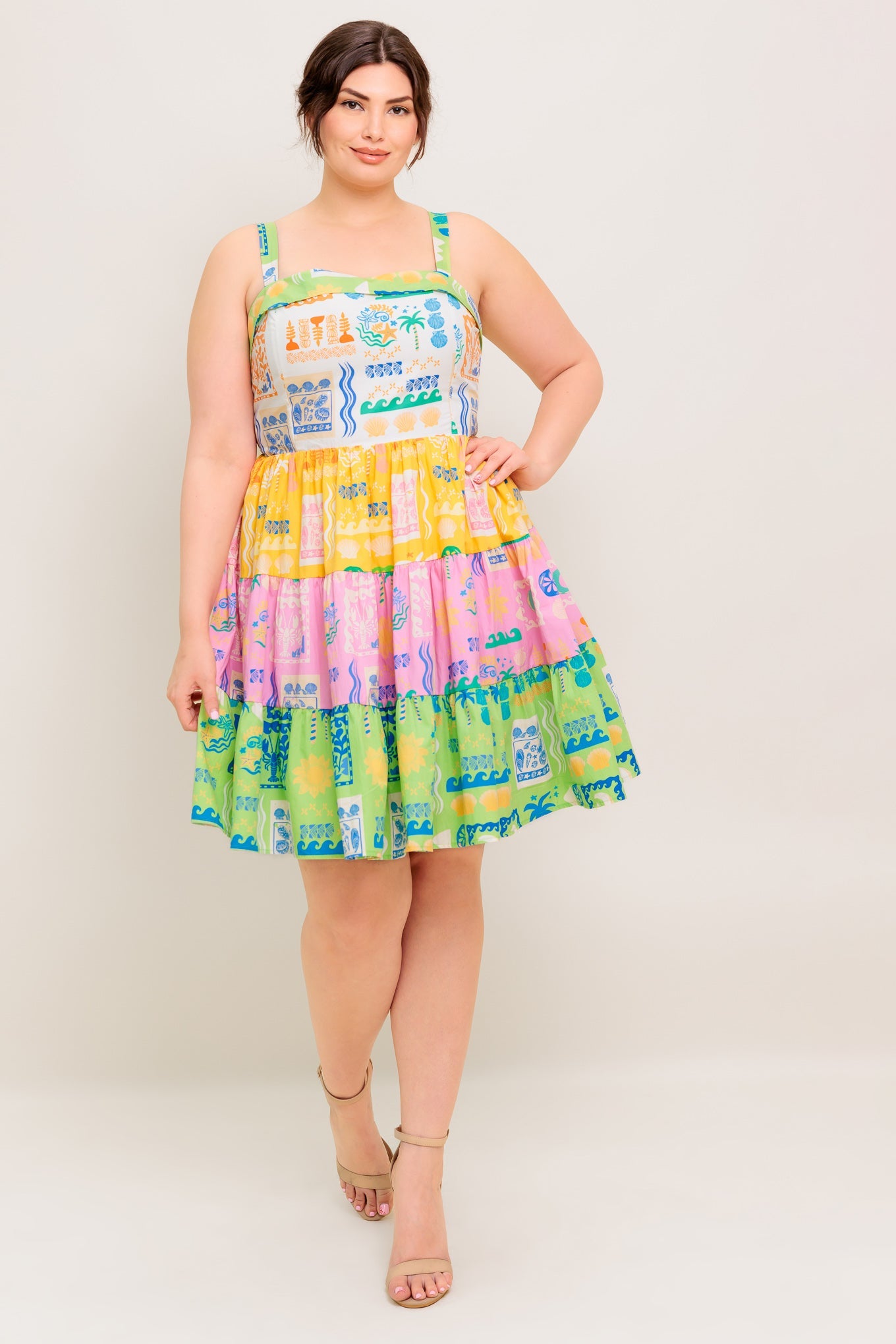 Out of Office Green Woven Mini Dress