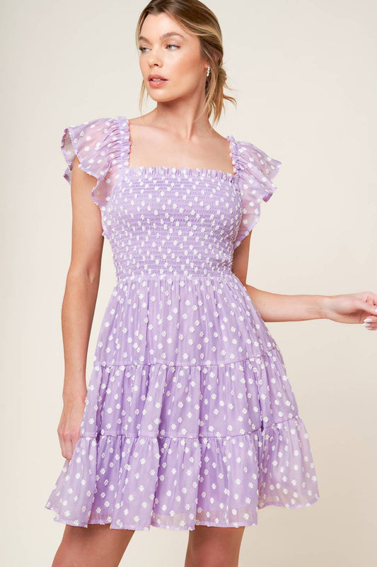 Playfully Posh Lavender Woven Mini Dress