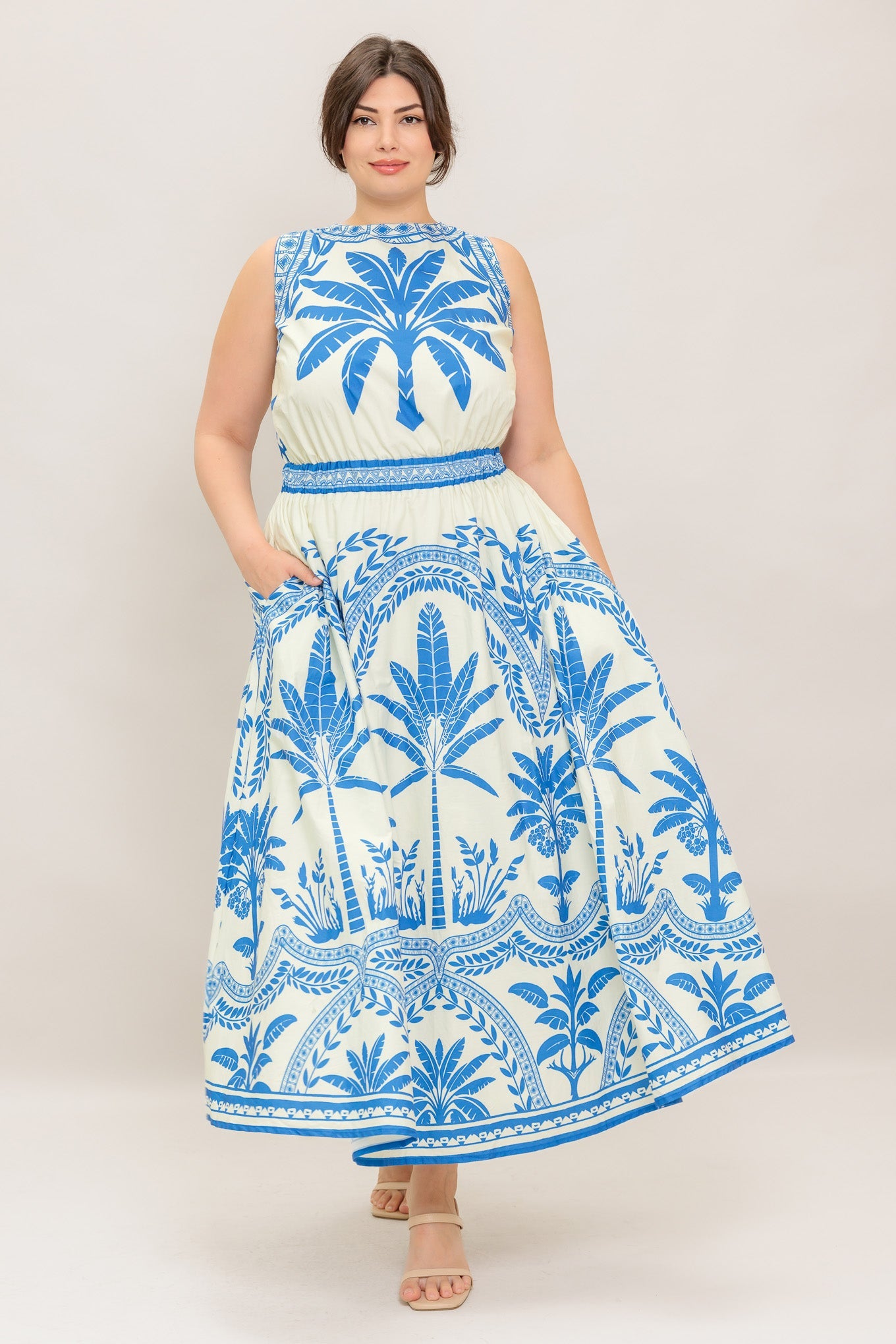 Ocean Petals Midi Dress