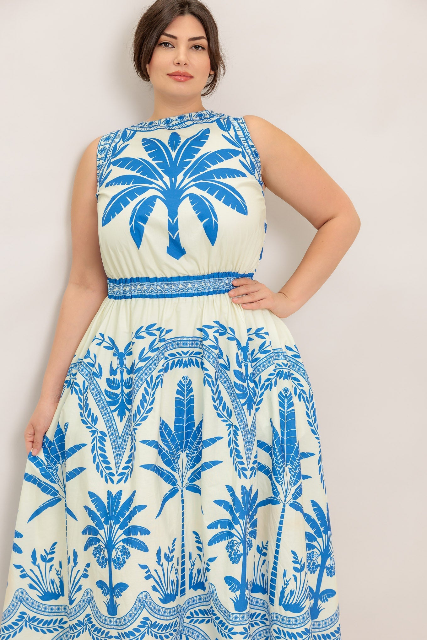 Ocean Petals Midi Dress