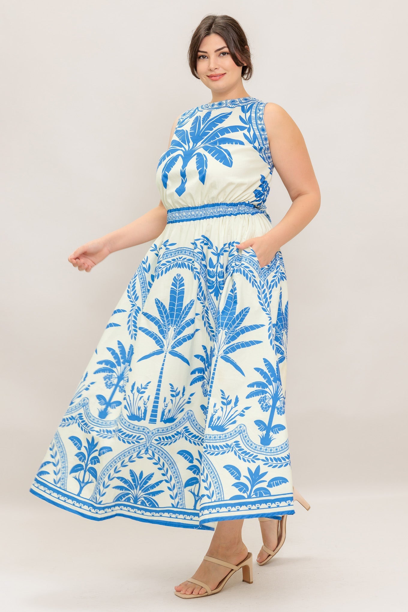 Ocean Petals Midi Dress