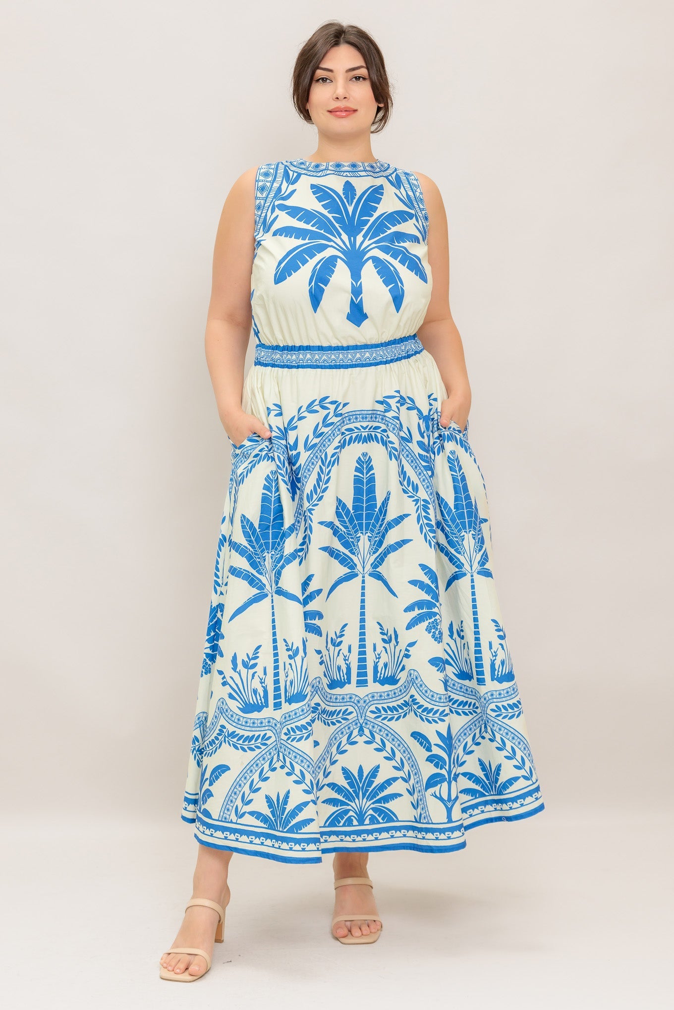 Ocean Petals Midi Dress