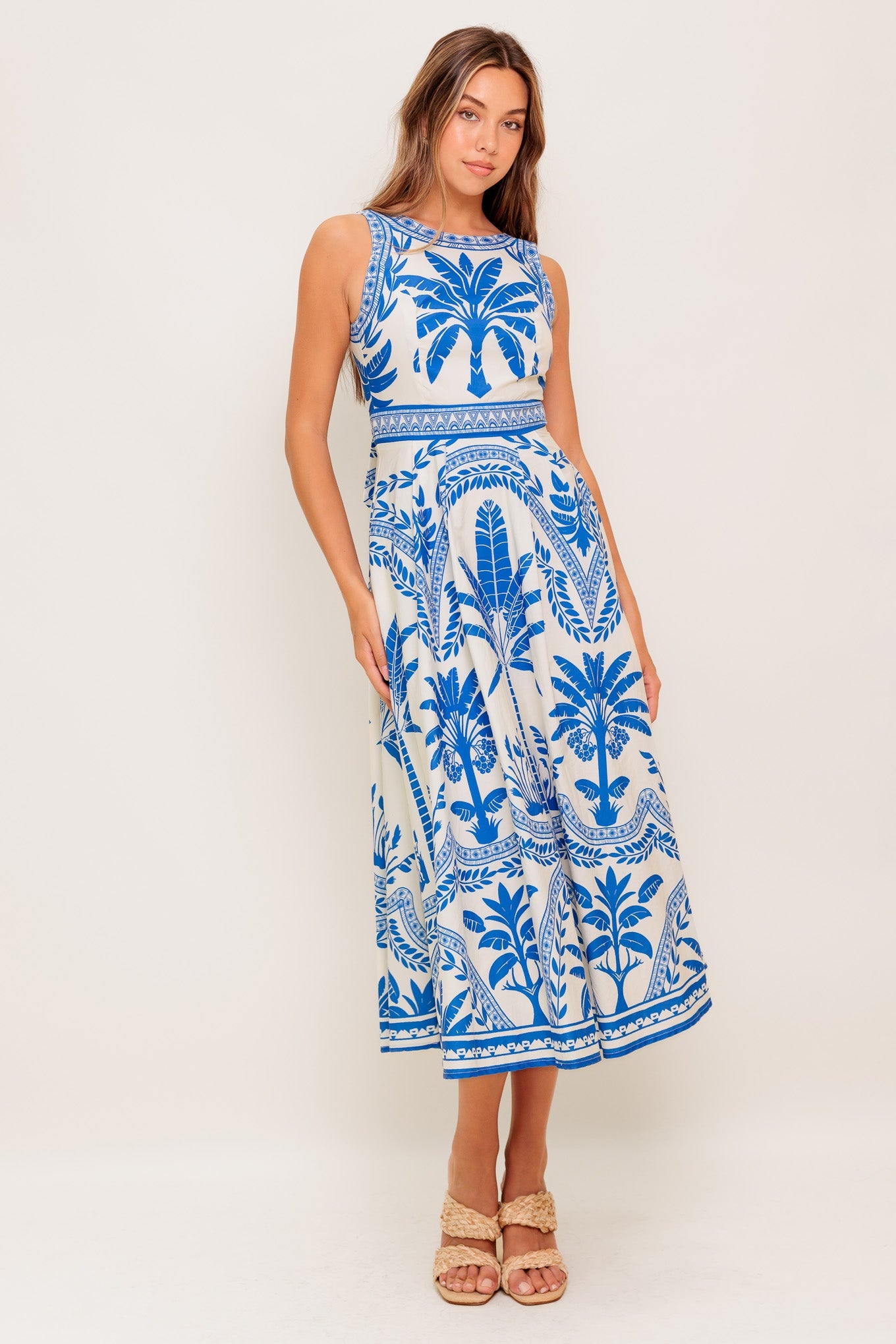 Ocean Petals Midi Dress