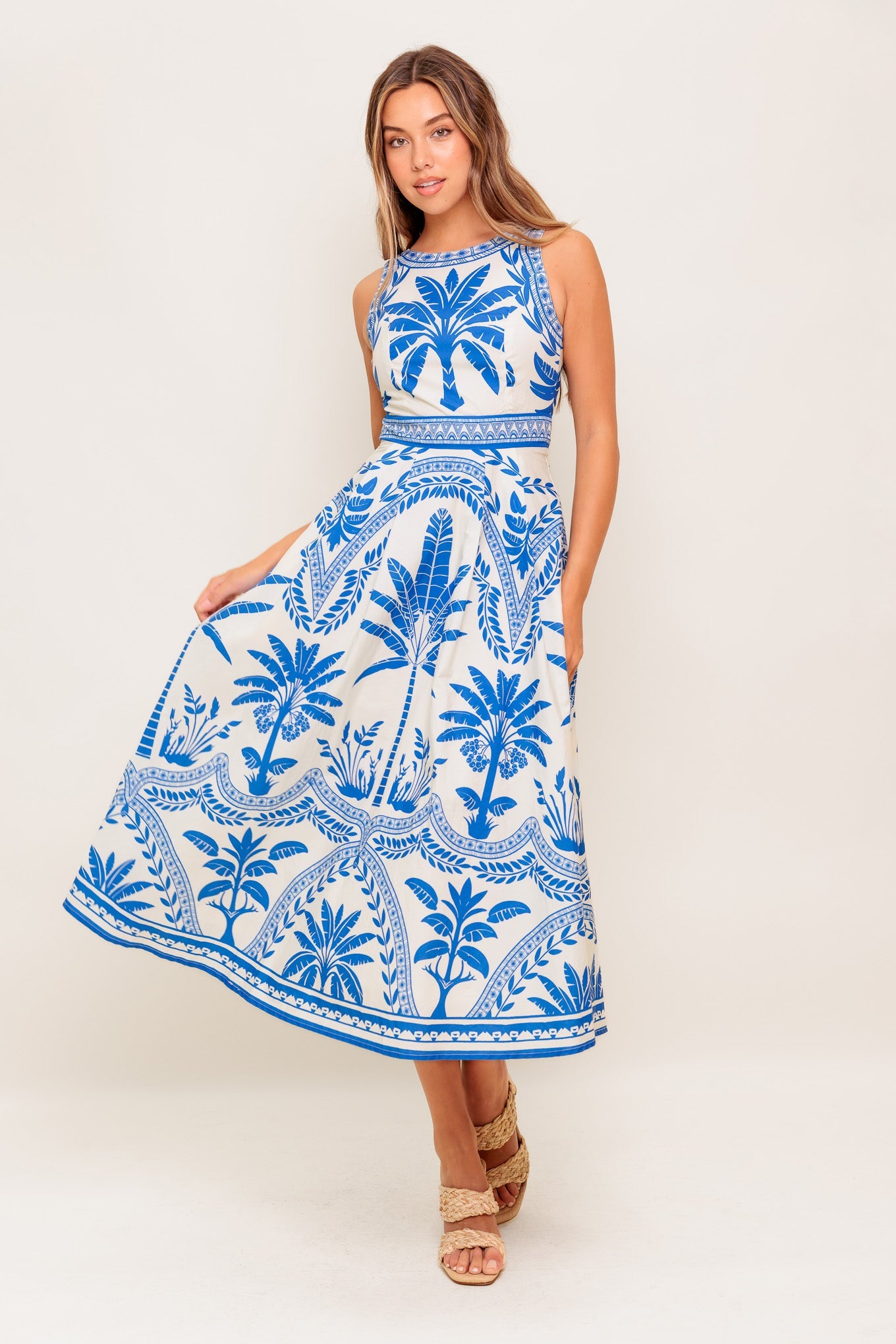 Ocean Petals Midi Dress