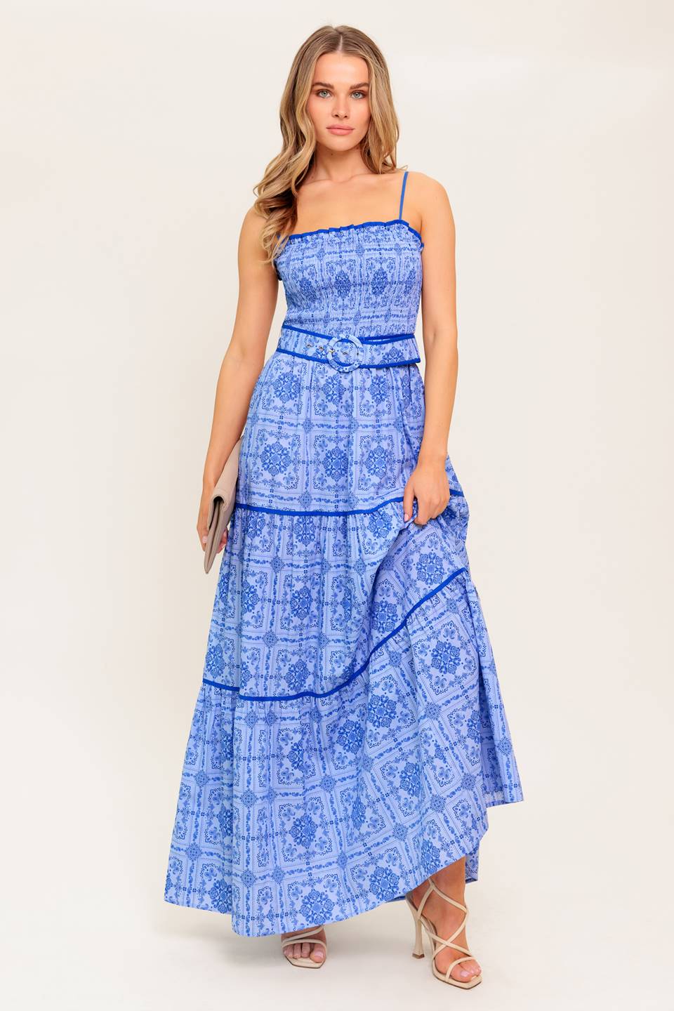 Waves And Whimsy Woven Maxi Dress