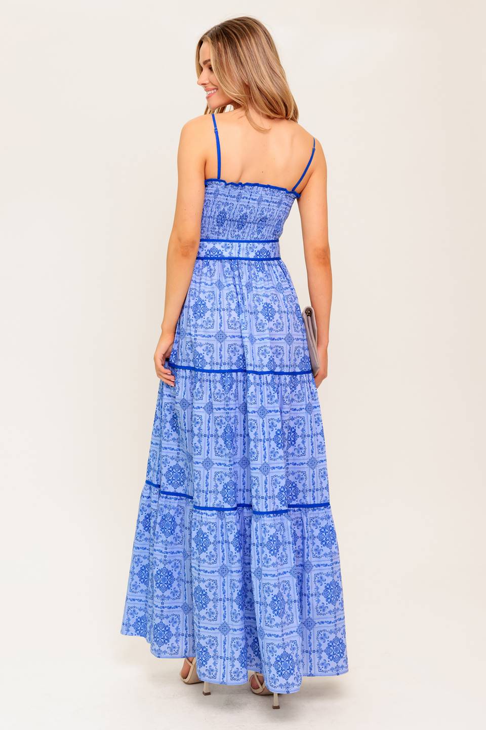 Waves And Whimsy Woven Maxi Dress