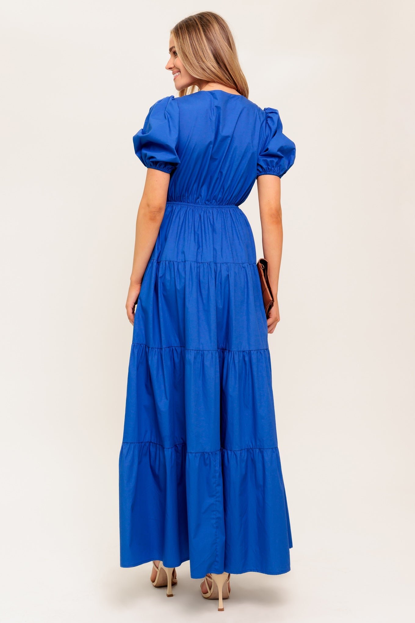 Summer Glow Royal Blue Woven Maxi Dress