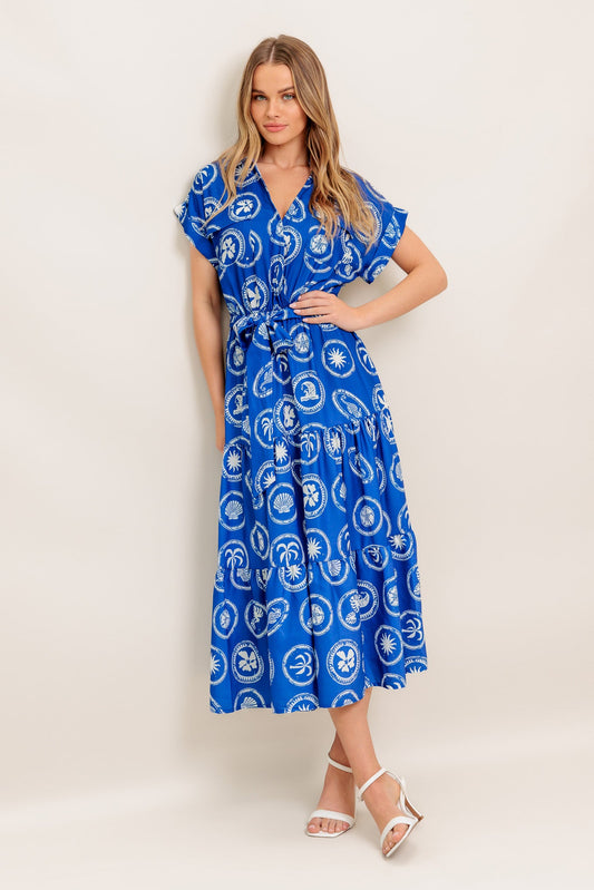Greek Isle Medallion Woven Midi Dress