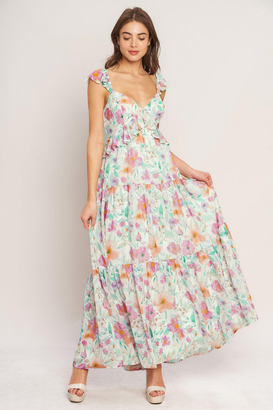 Heavenly Blossom Woven Maxi Dress