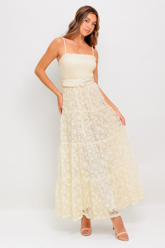Paradise Awaits Woven Lace Maxi Dress