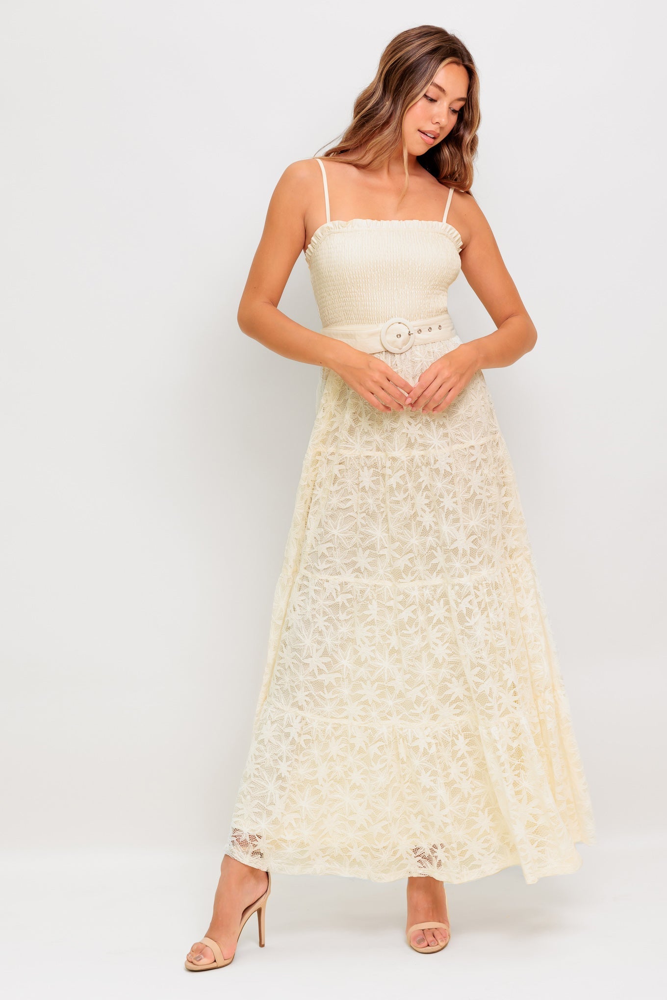 Paradise Awaits Woven Lace Maxi Dress