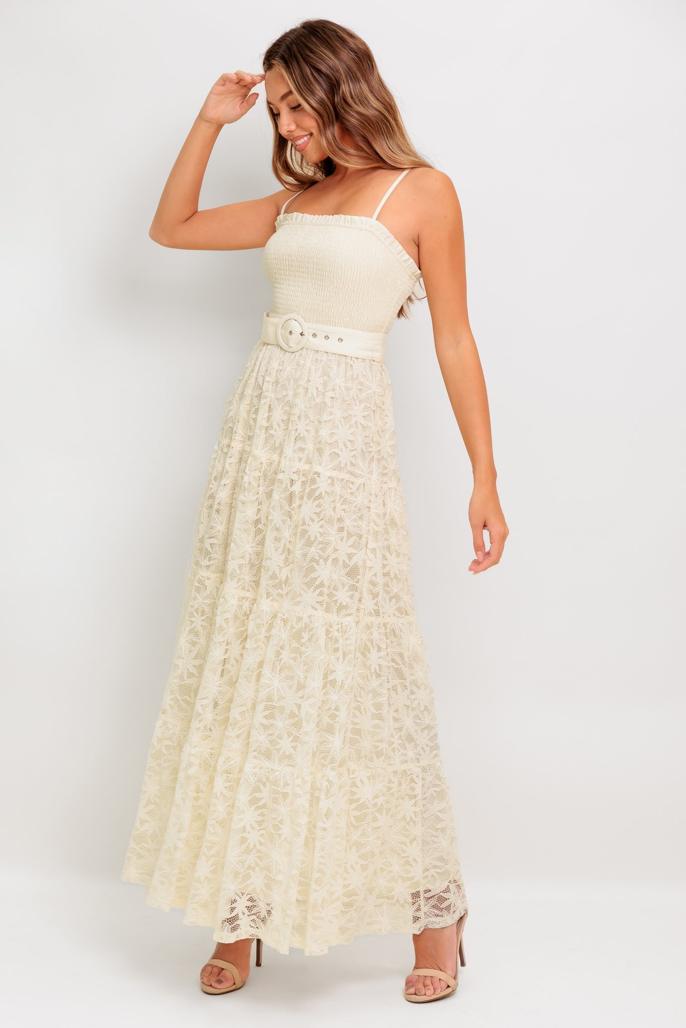 Paradise Awaits Woven Lace Maxi Dress