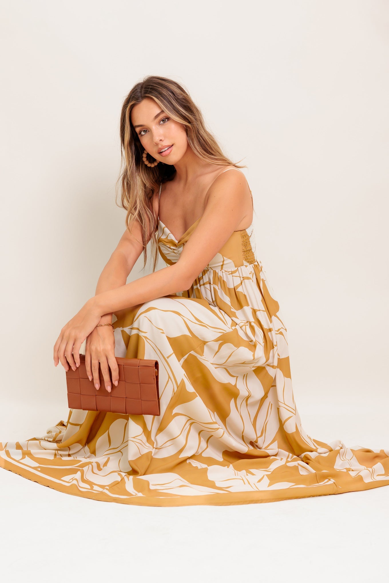 Heart of Hydrangea Woven Maxi Dress