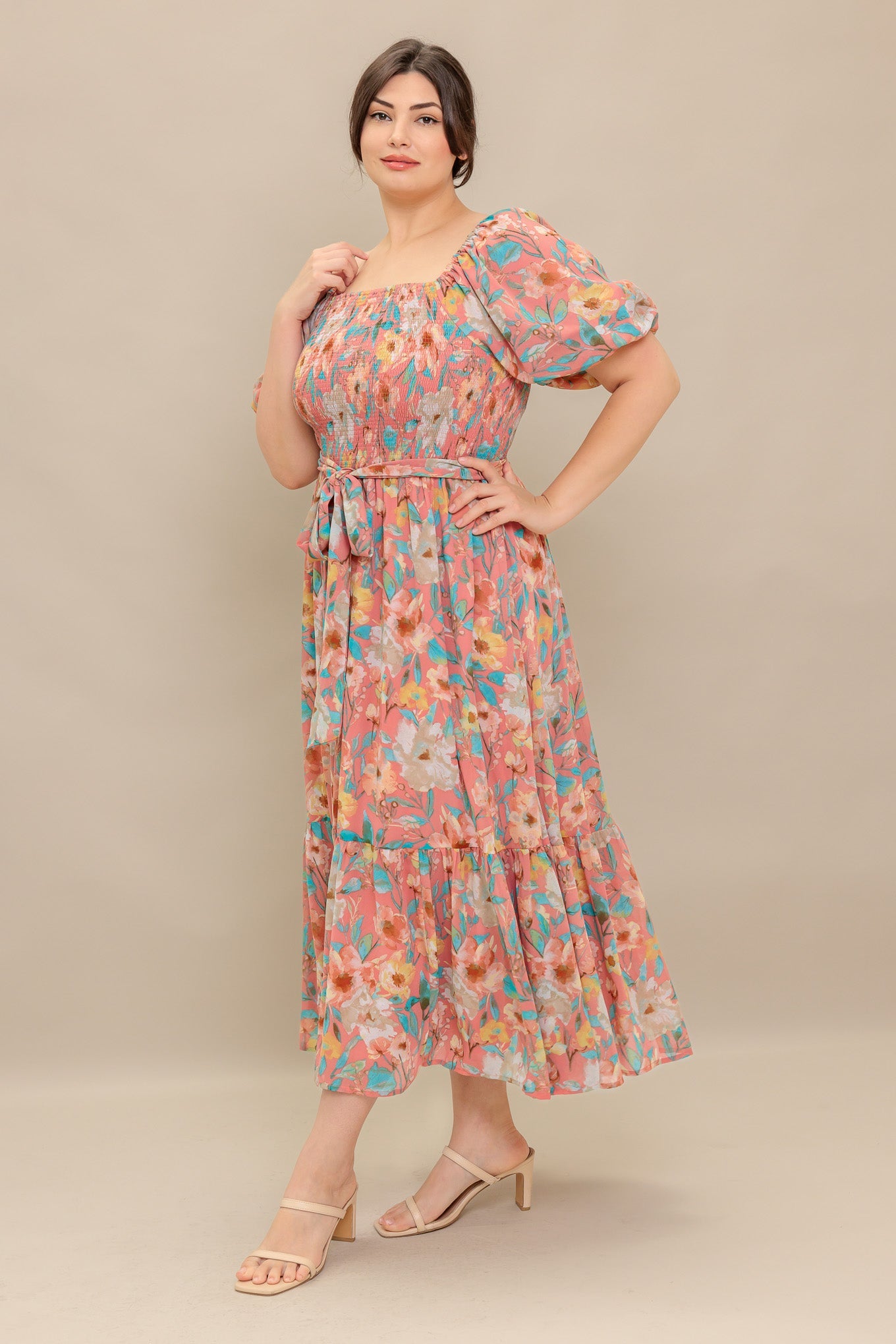 Morning Bloom Dreams Woven Midi Dress