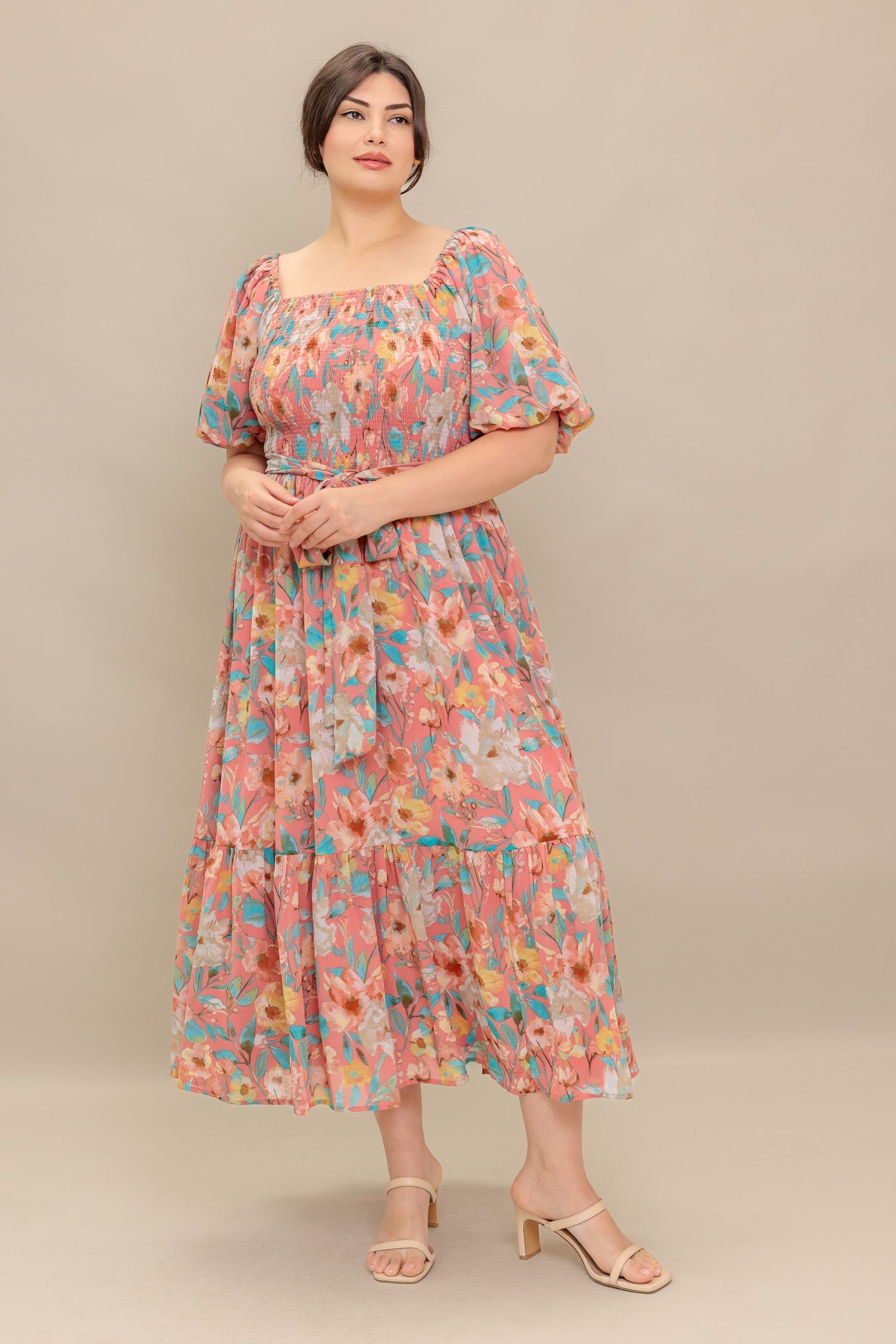 Morning Bloom Dreams Woven Midi Dress