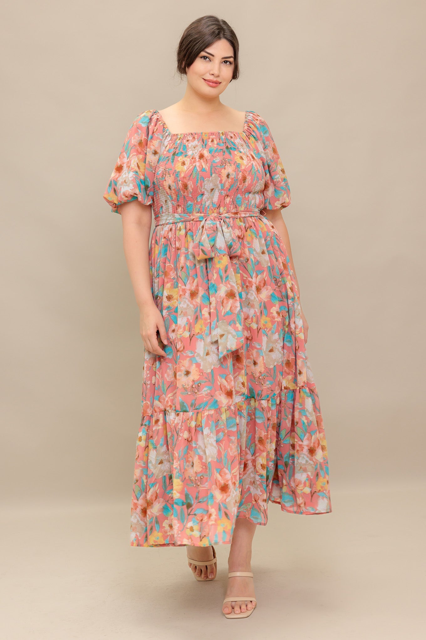 Morning Bloom Dreams Woven Midi Dress