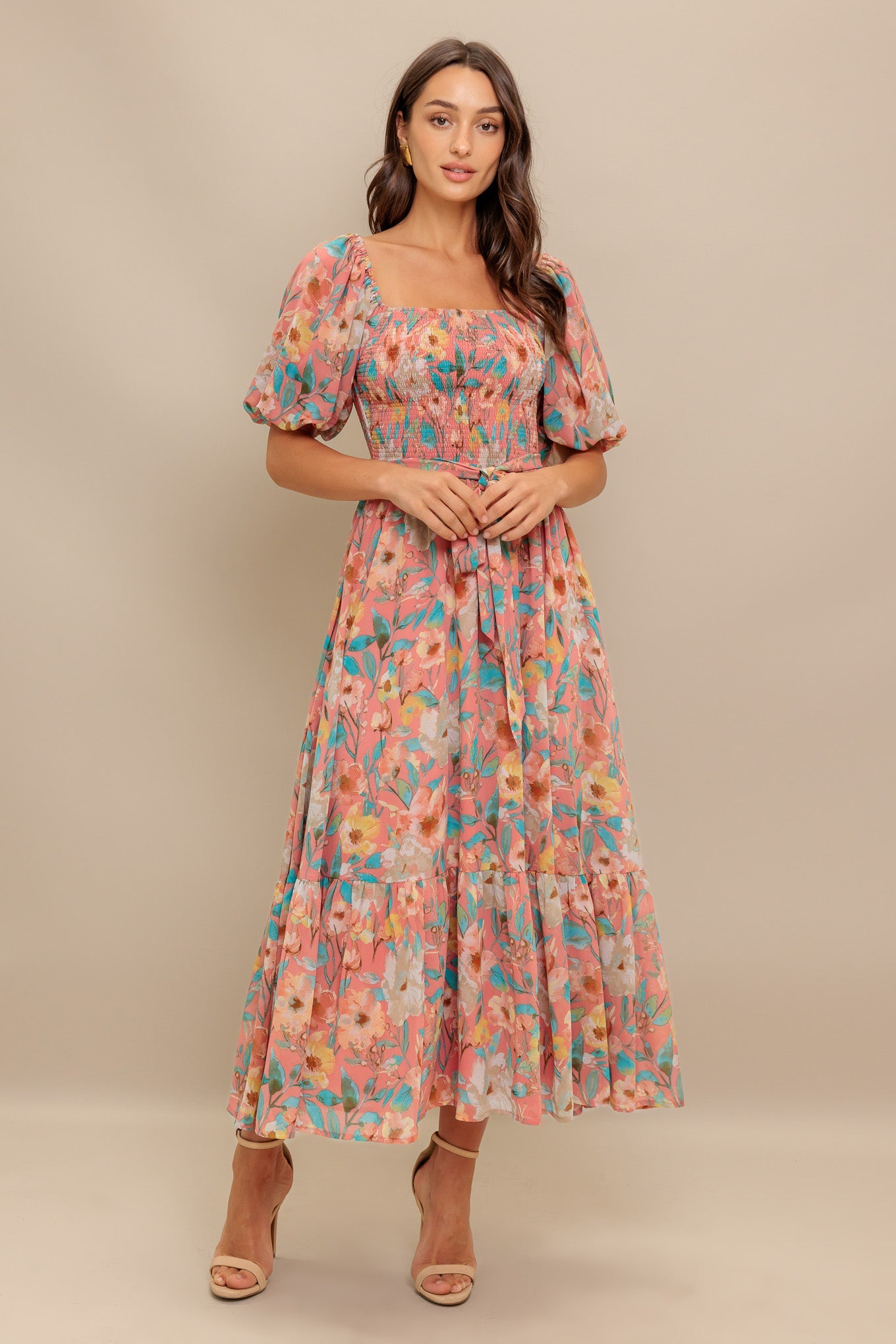 Morning Bloom Dreams Woven Midi Dress