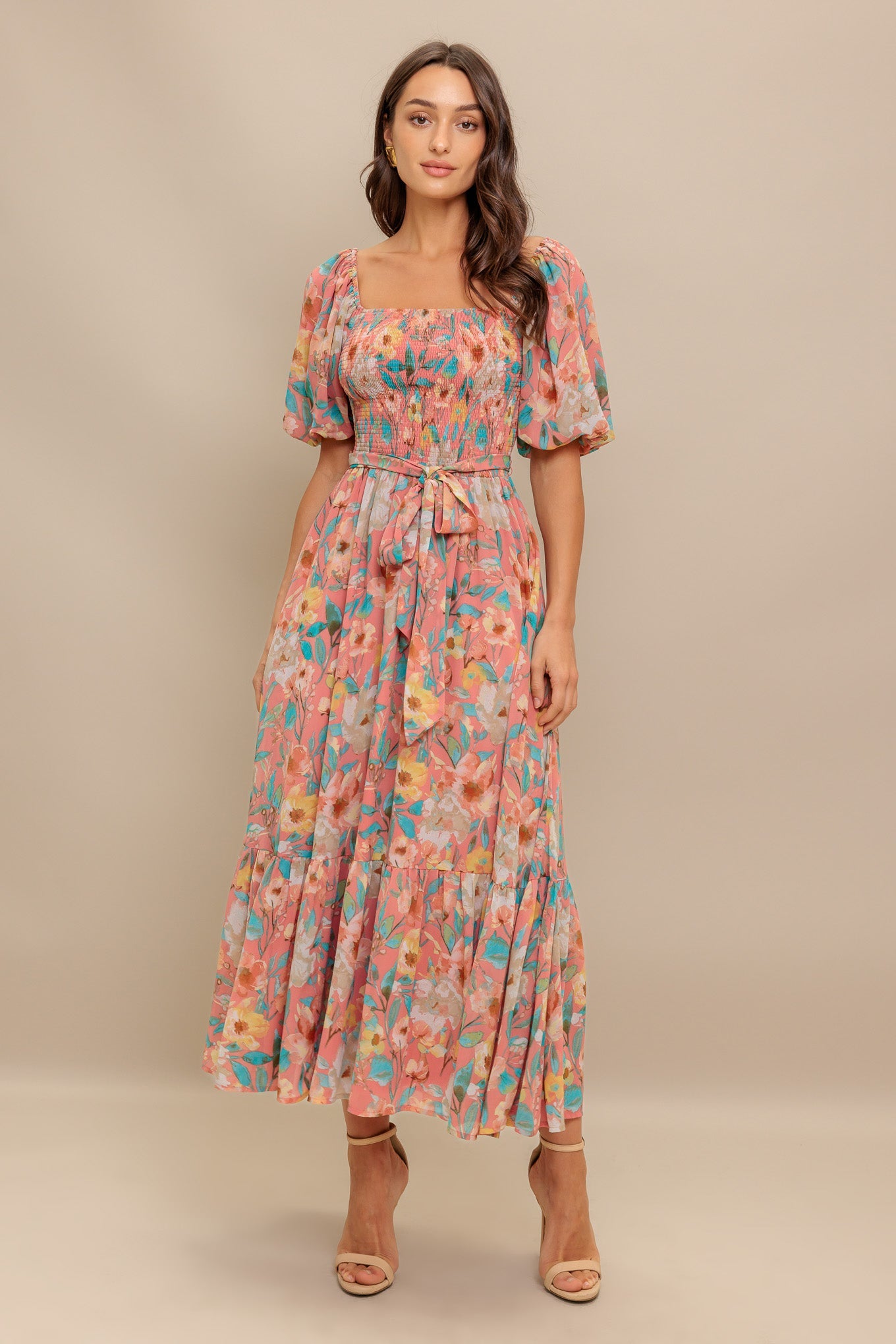 Morning Bloom Dreams Woven Midi Dress