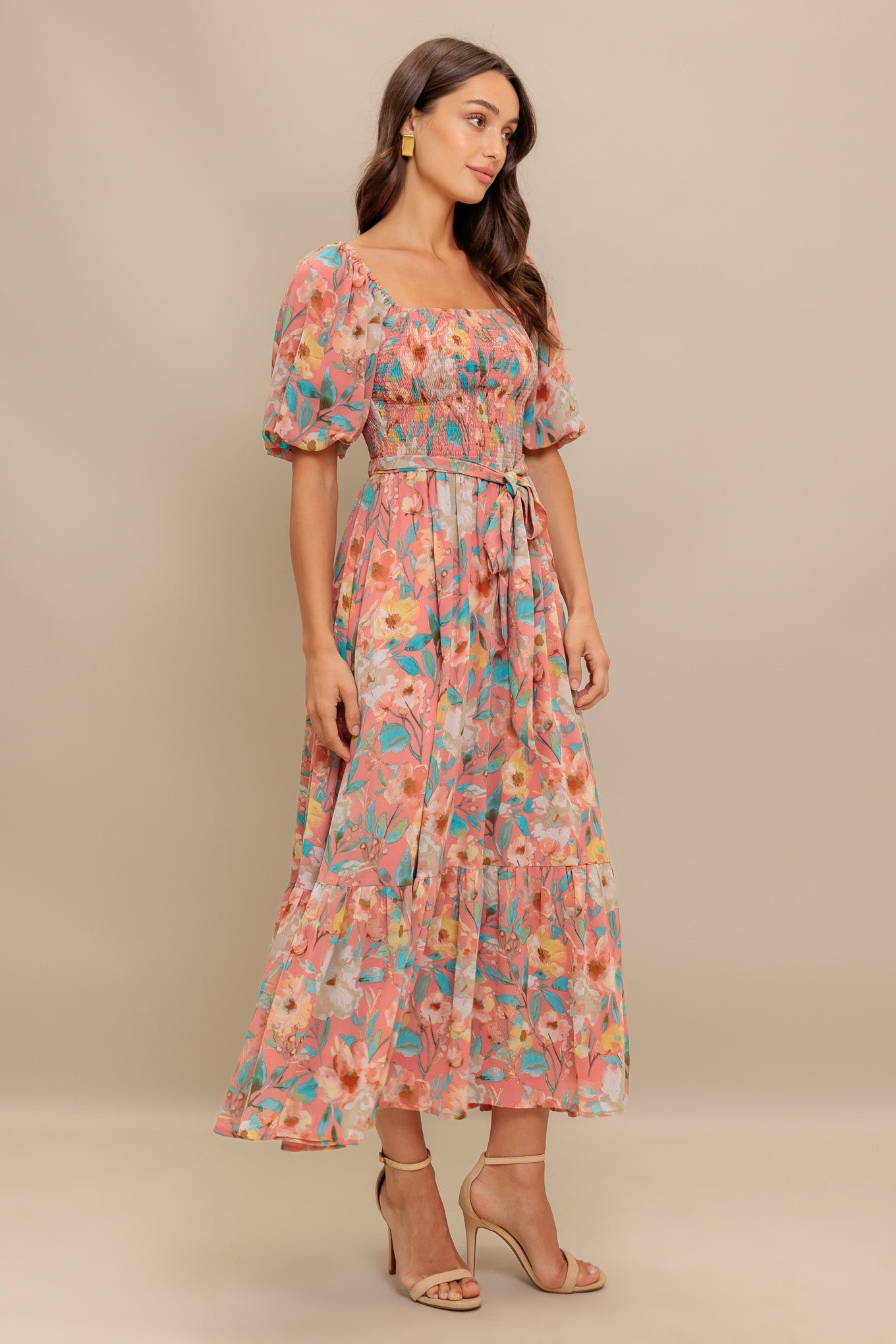 Morning Bloom Dreams Woven Midi Dress