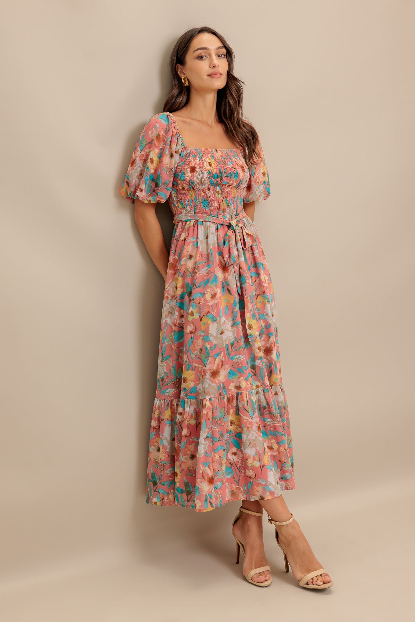 Morning Bloom Dreams Woven Midi Dress