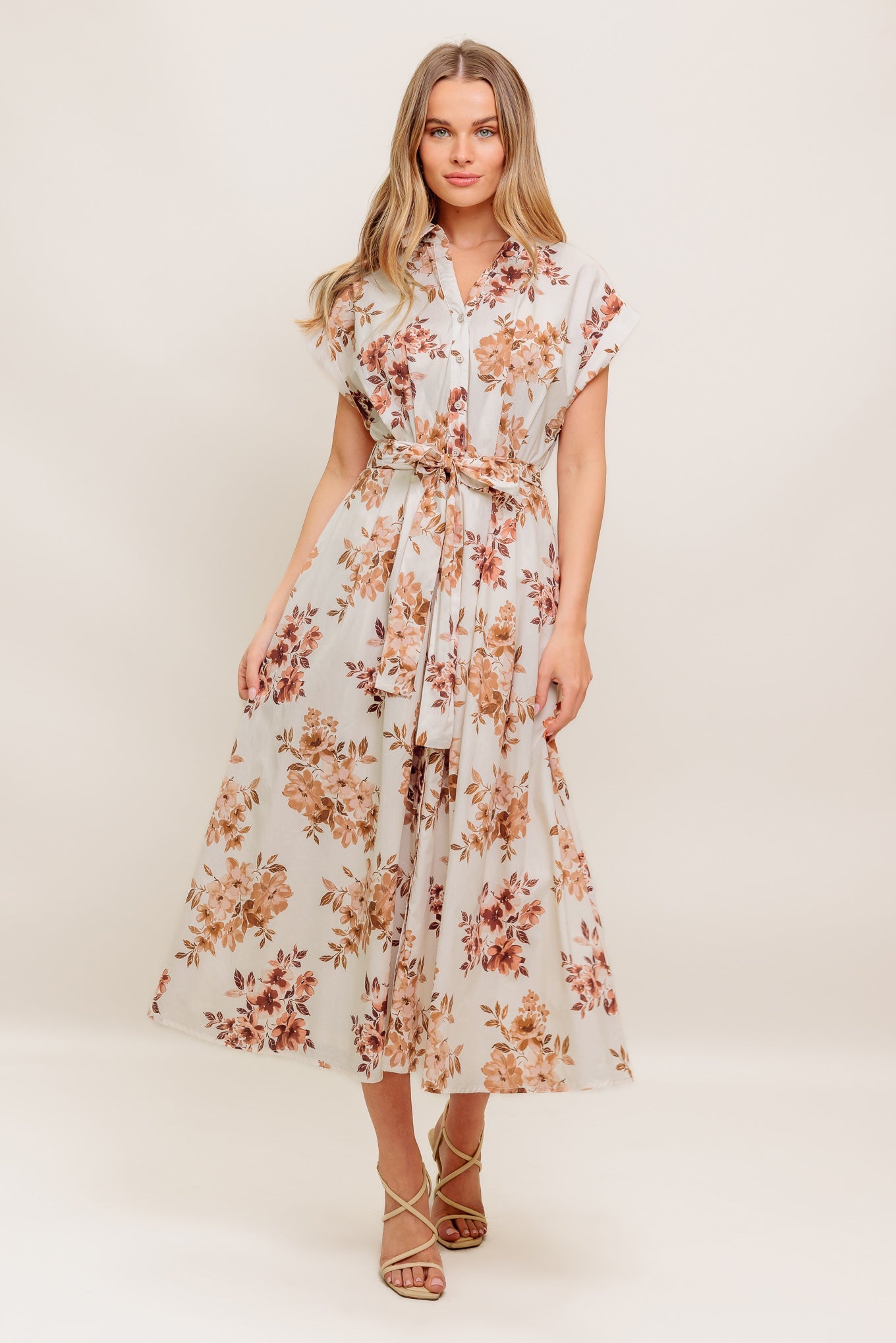 Maple Garden Woven Midi Dress