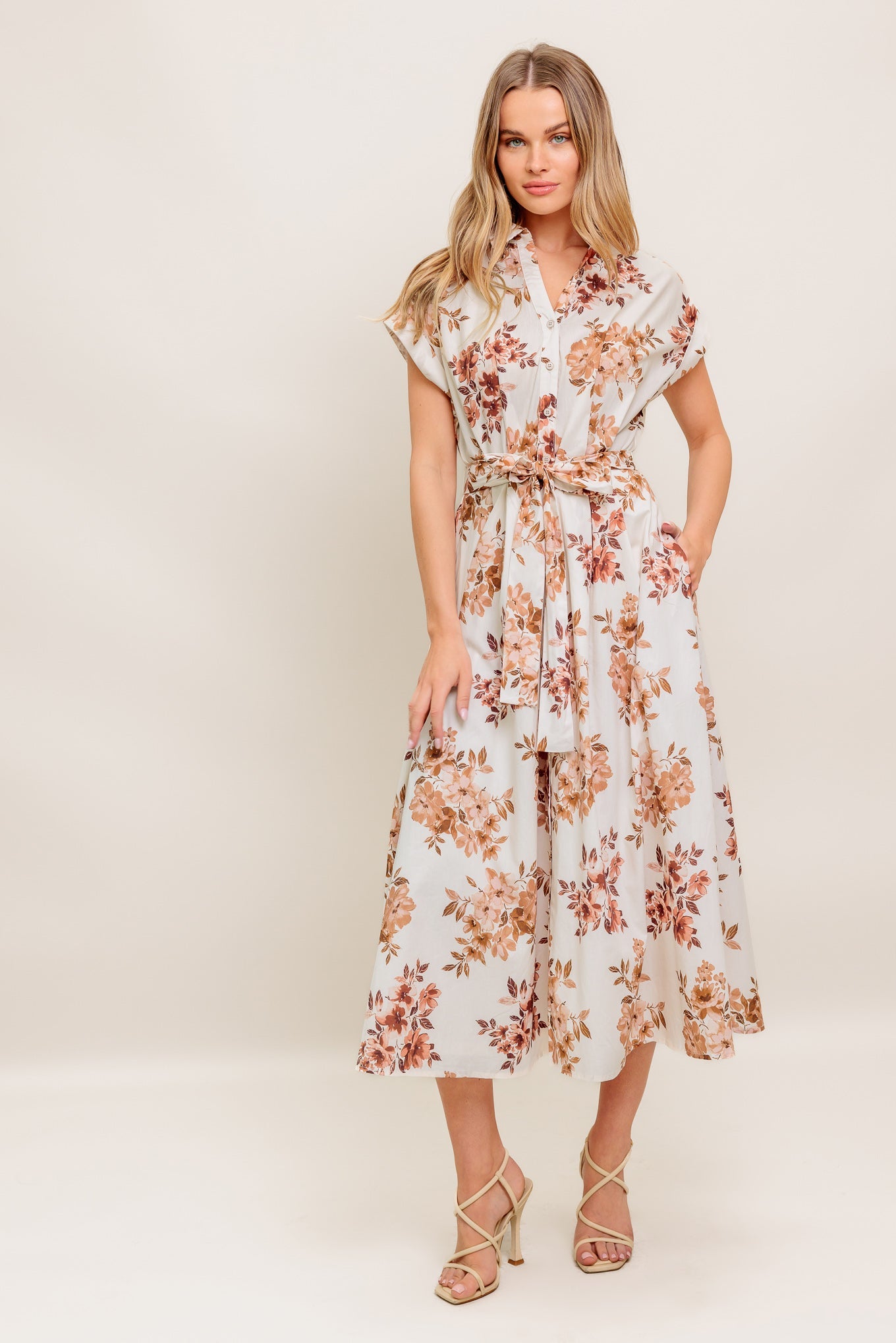 Maple Garden Woven Midi Dress