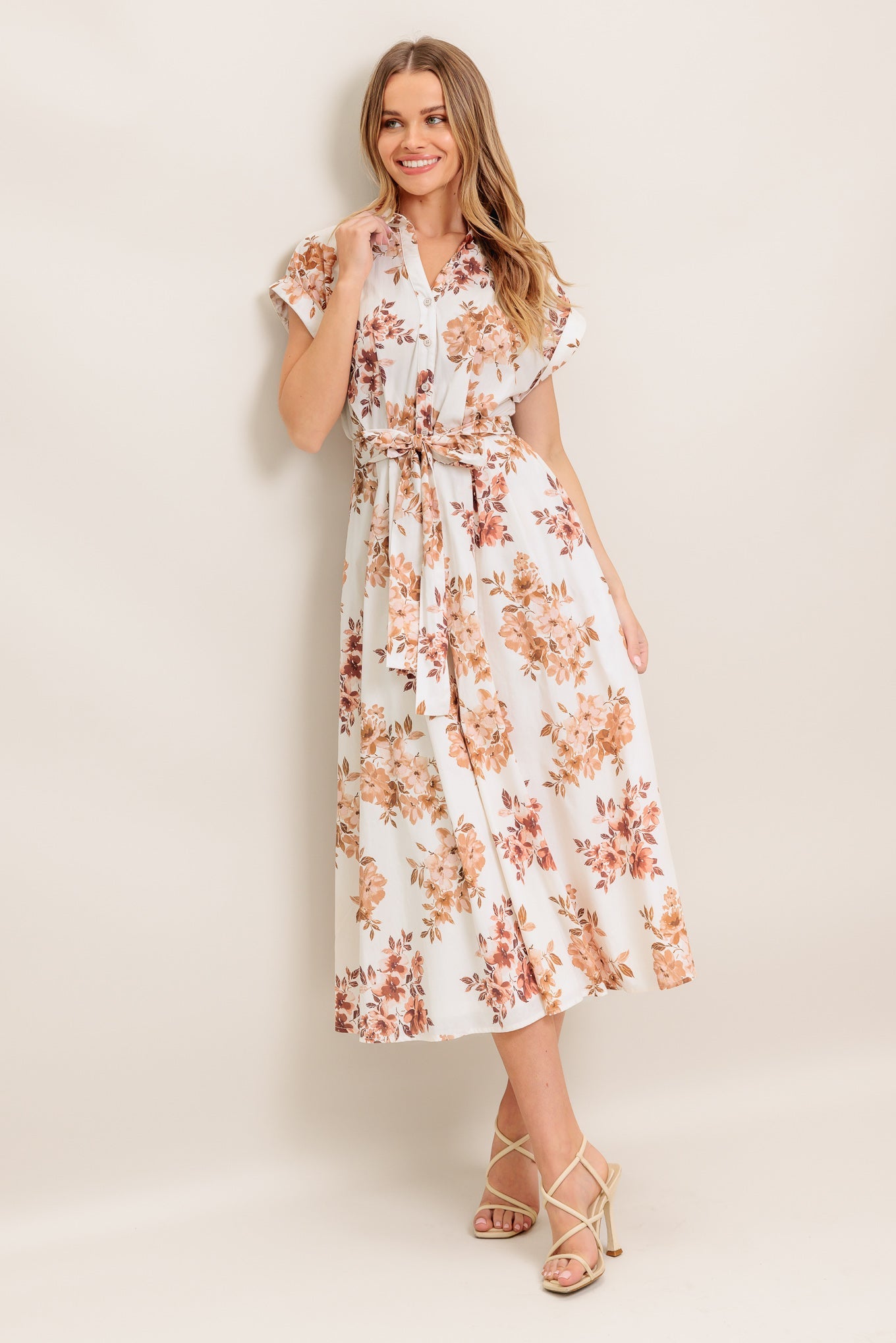 Maple Garden Woven Midi Dress