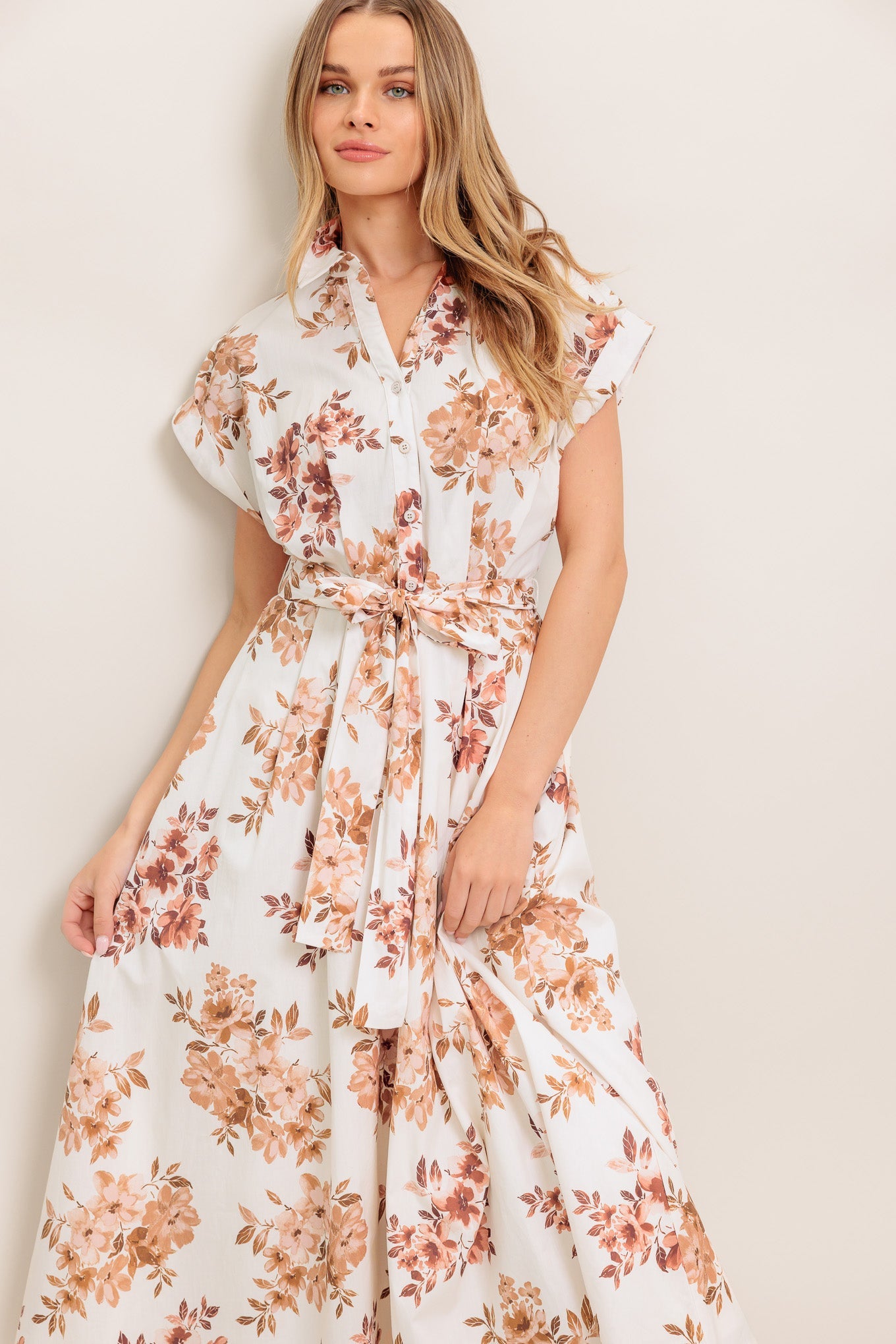 Maple Garden Woven Midi Dress