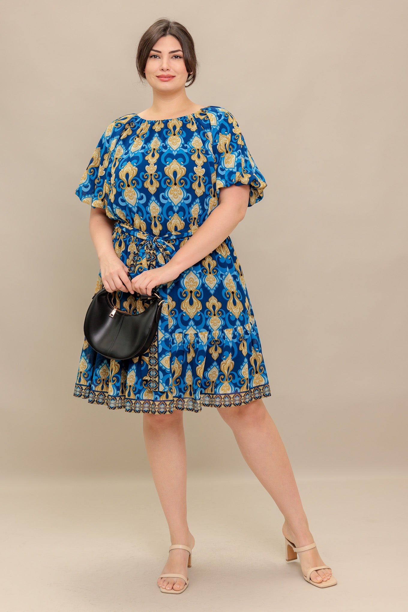 Baroque Breeze Woven Mini Dress