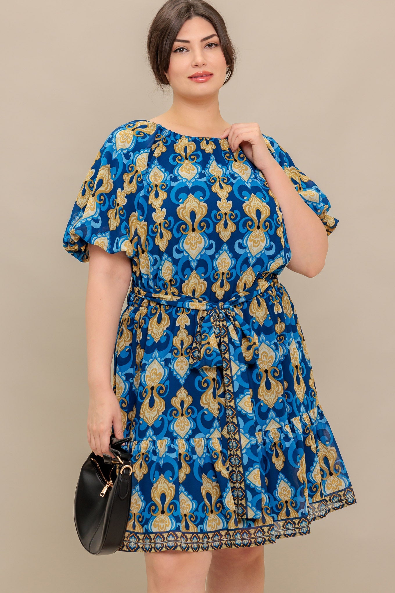 Baroque Breeze Woven Mini Dress