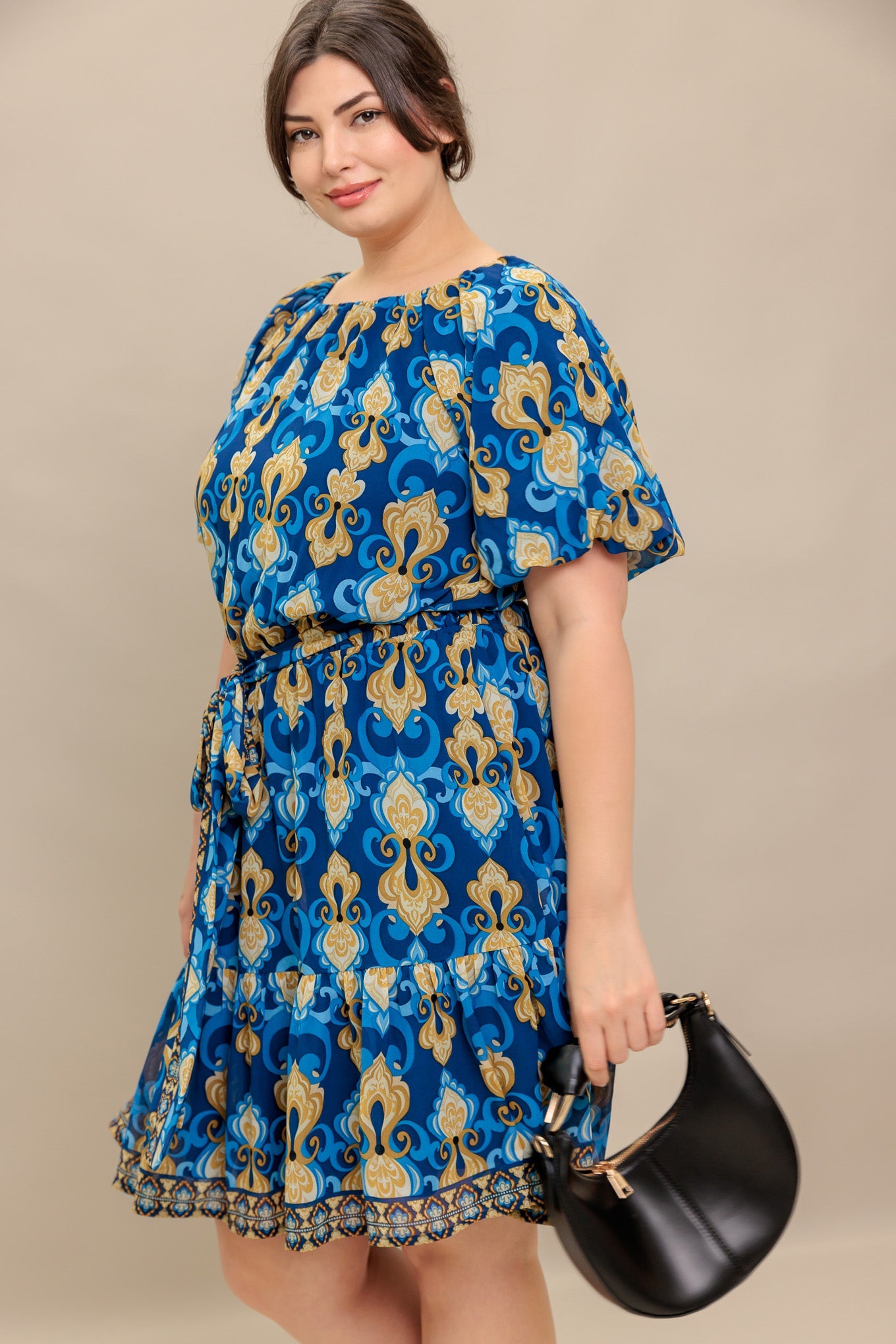 Baroque Breeze Woven Mini Dress