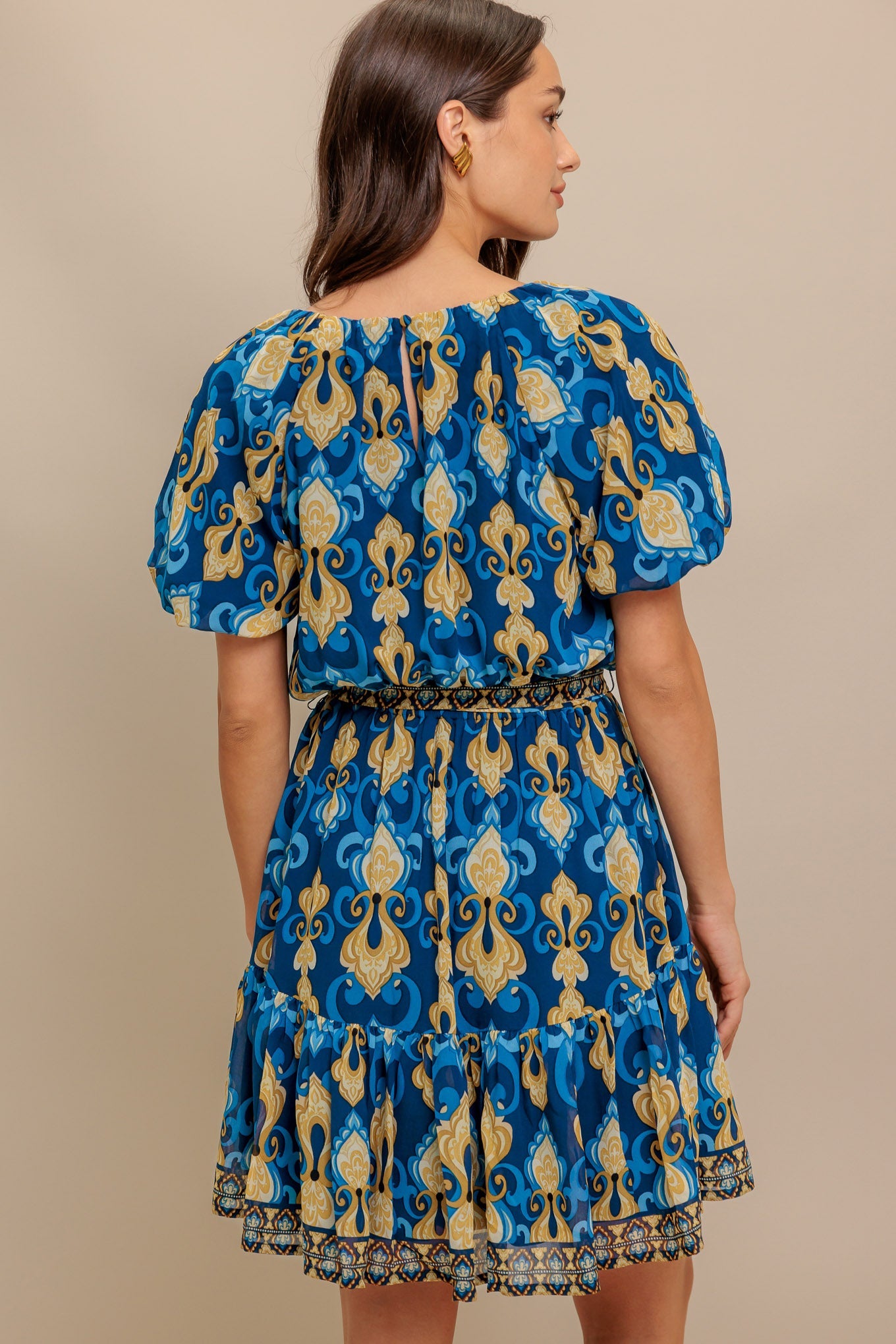 Baroque Breeze Woven Mini Dress