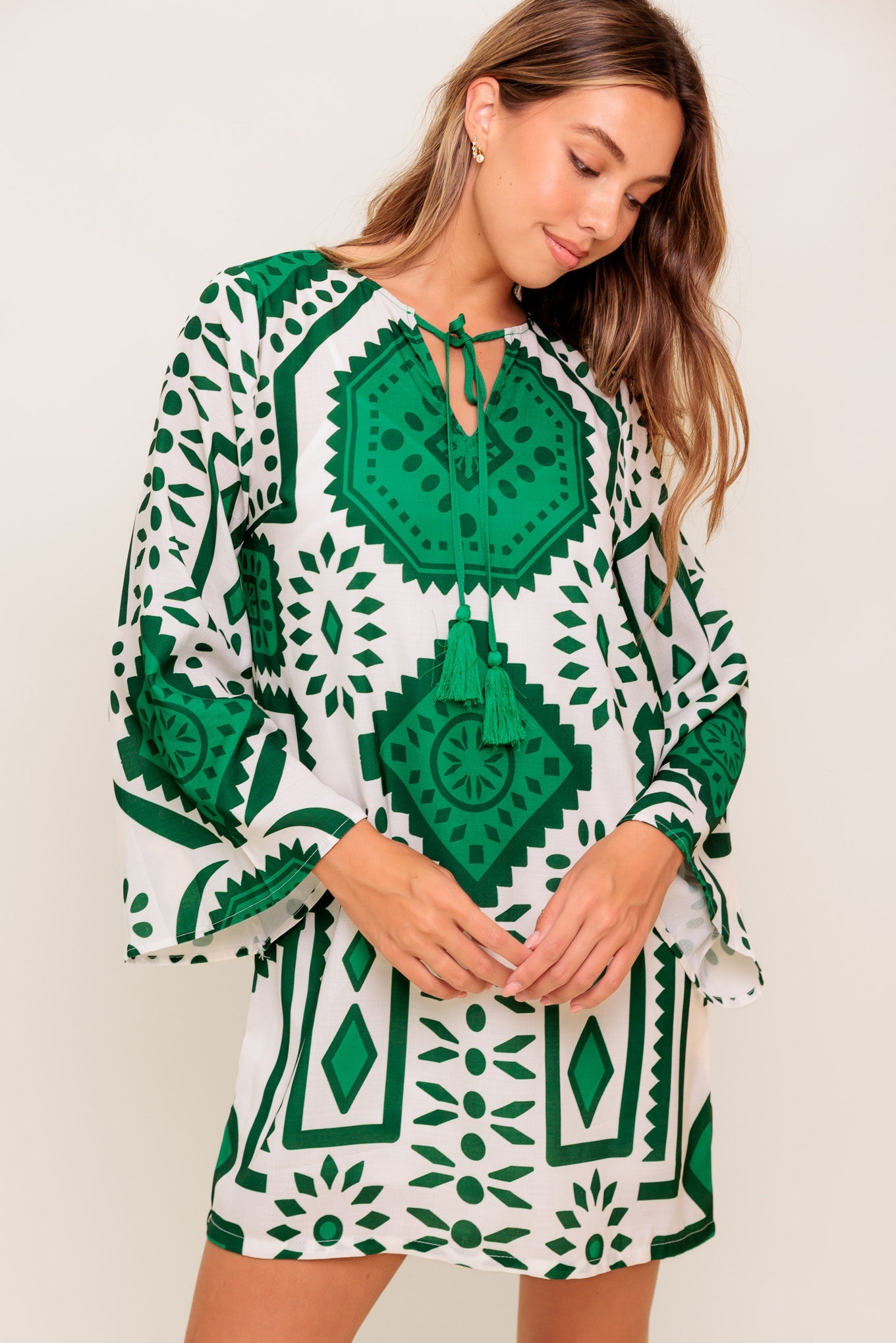 Emerald Terra Tunic Woven Mini Dress