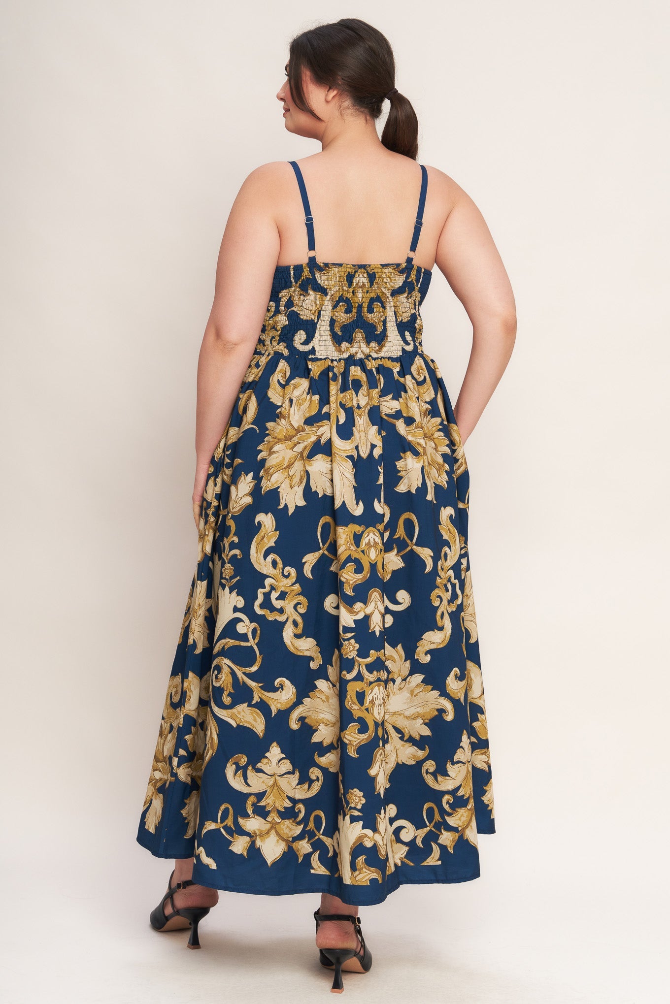 Midnight Blues Collection Woven Midi Dress