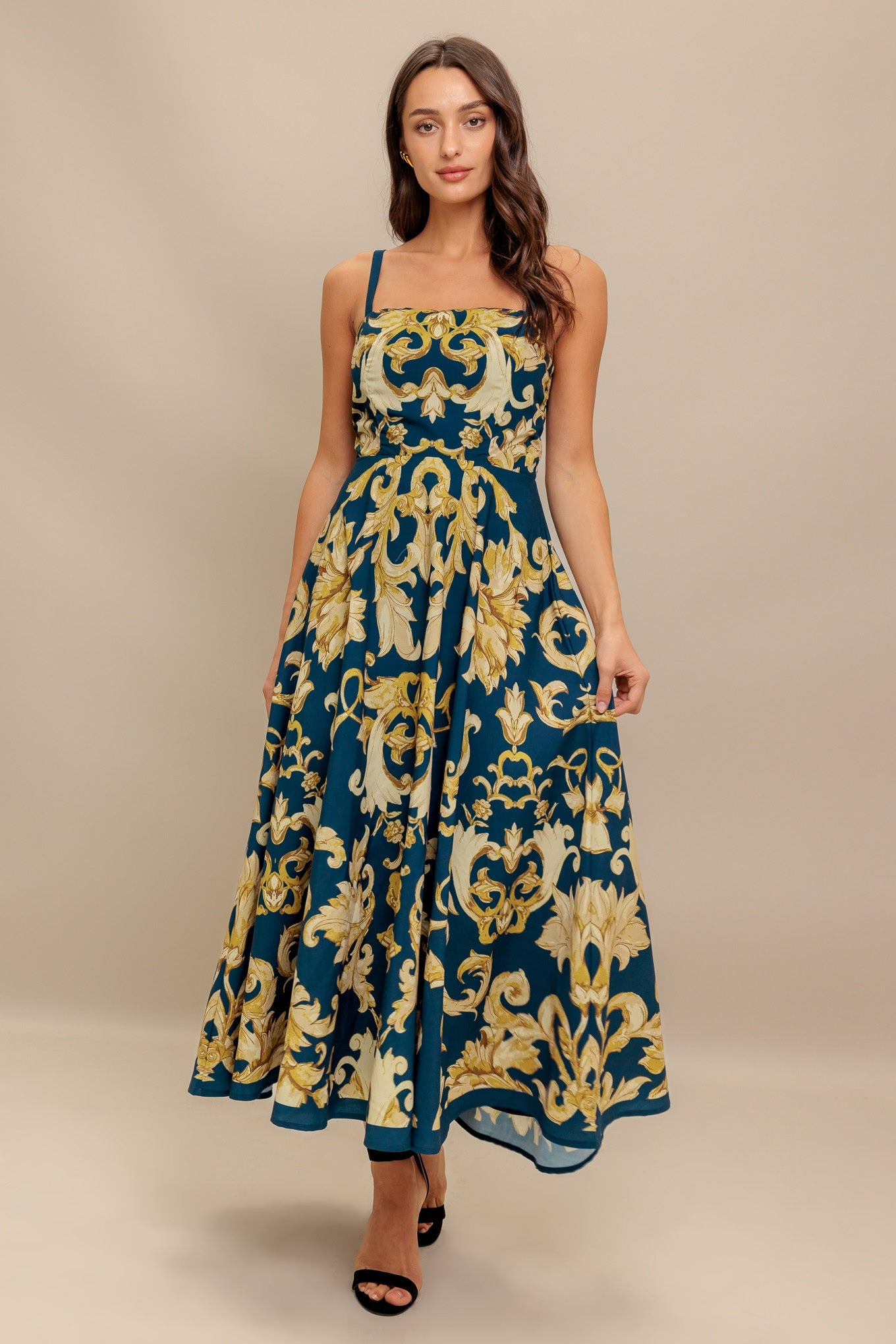 Midnight Blues Collection Woven Midi Dress