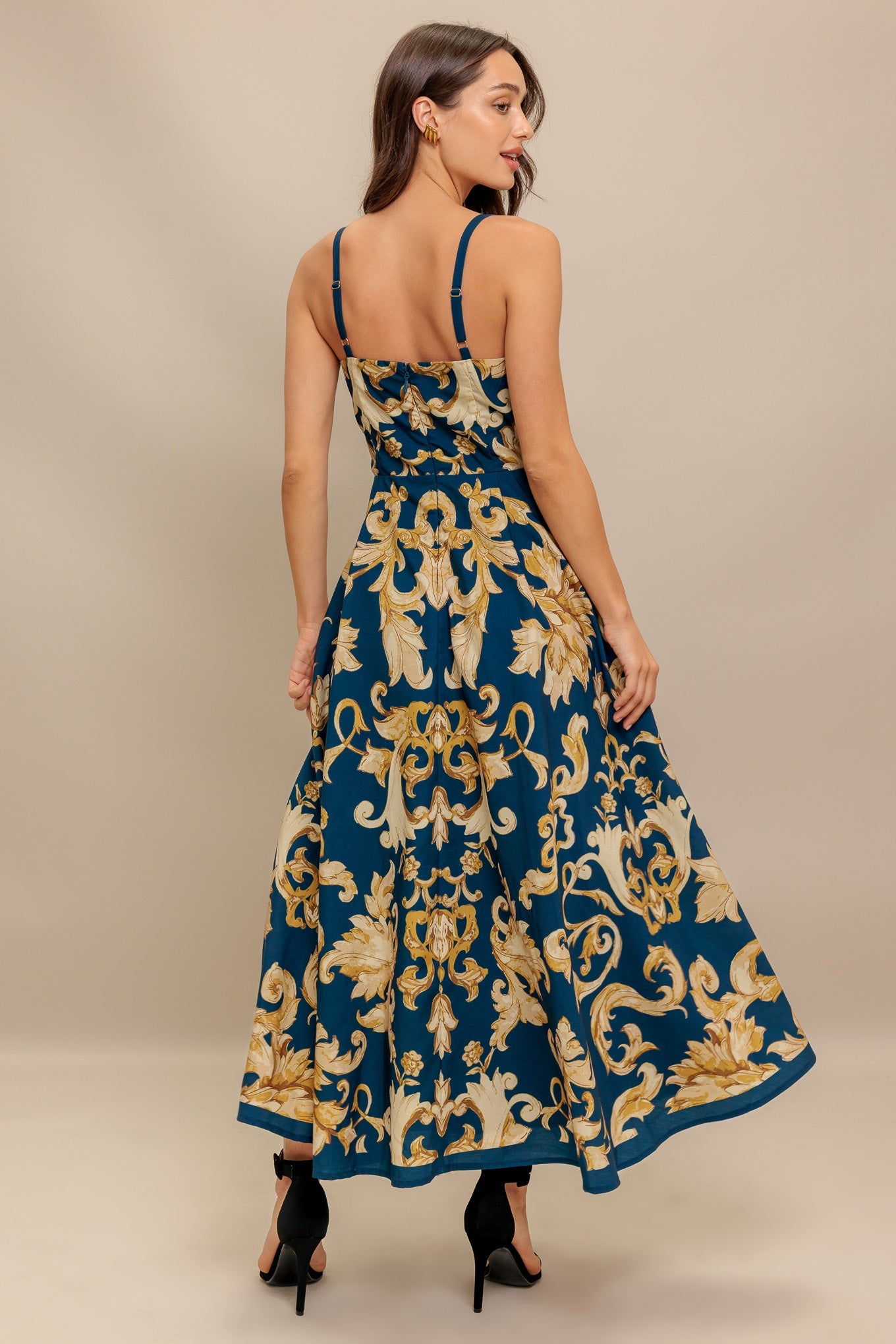 Midnight Blues Collection Woven Midi Dress