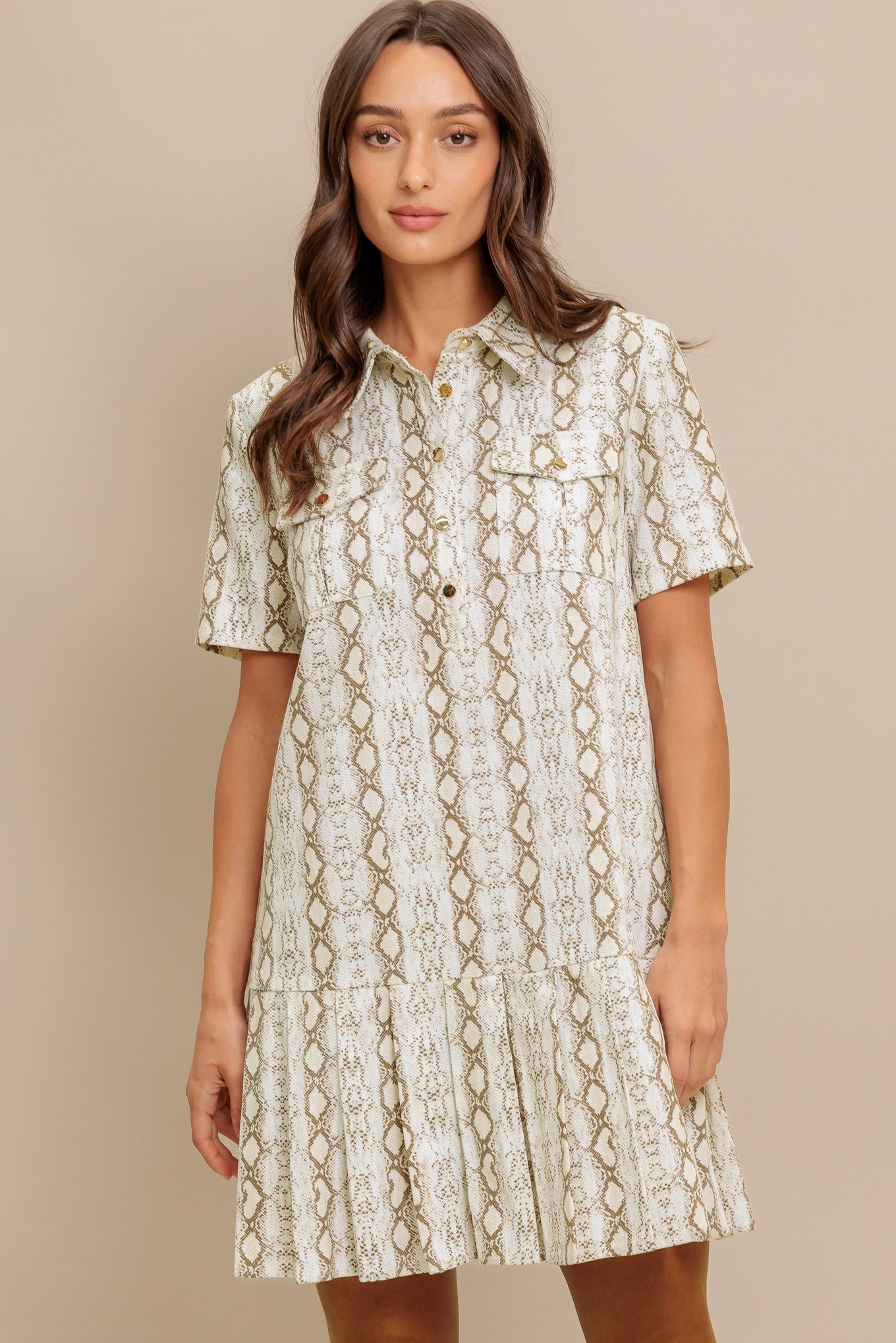 Chic Python Woven Mini Dress