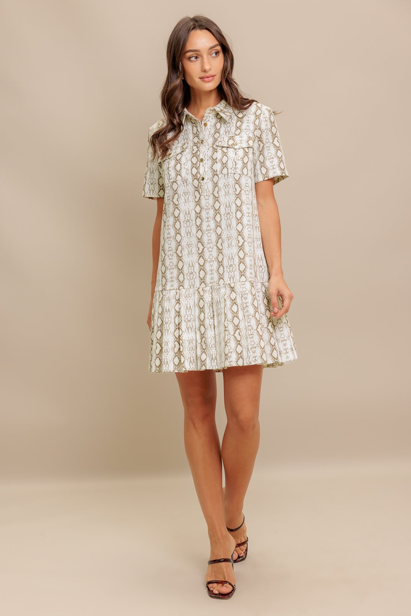 Chic Python Woven Mini Dress
