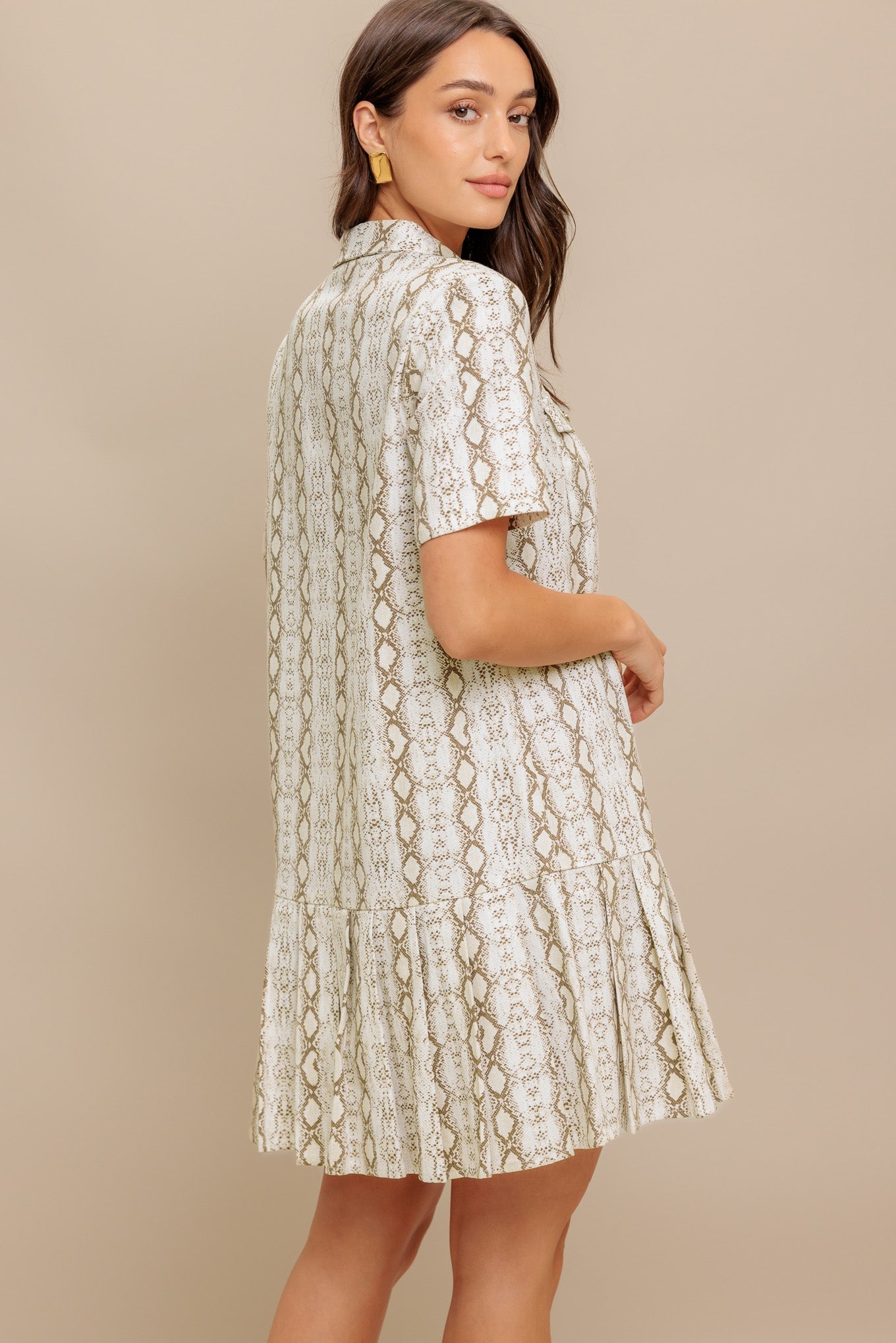 Chic Python Woven Mini Dress