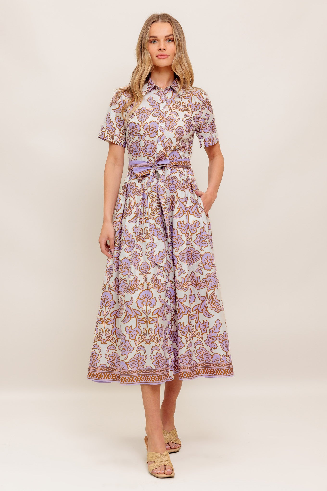Lavender Mosaic Midi Dress