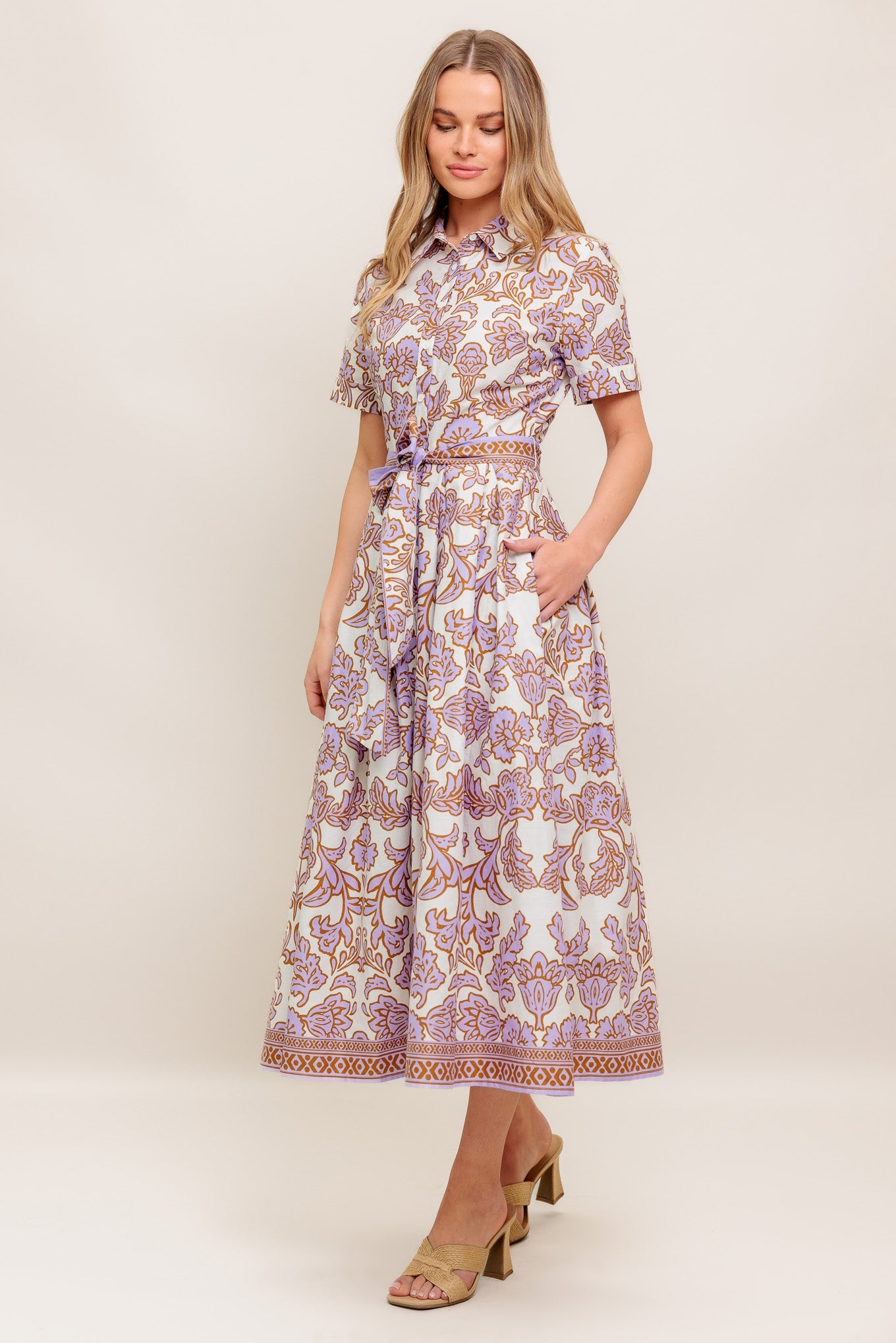 Lavender Mosaic Midi Dress