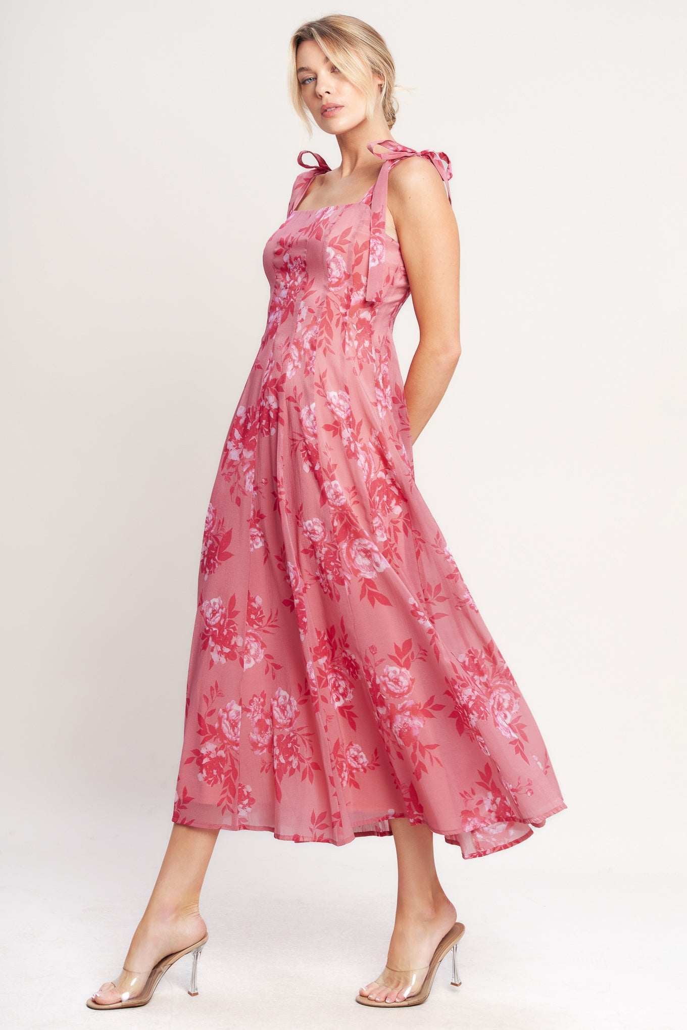 Romantic Canopy Woven Midi Dress