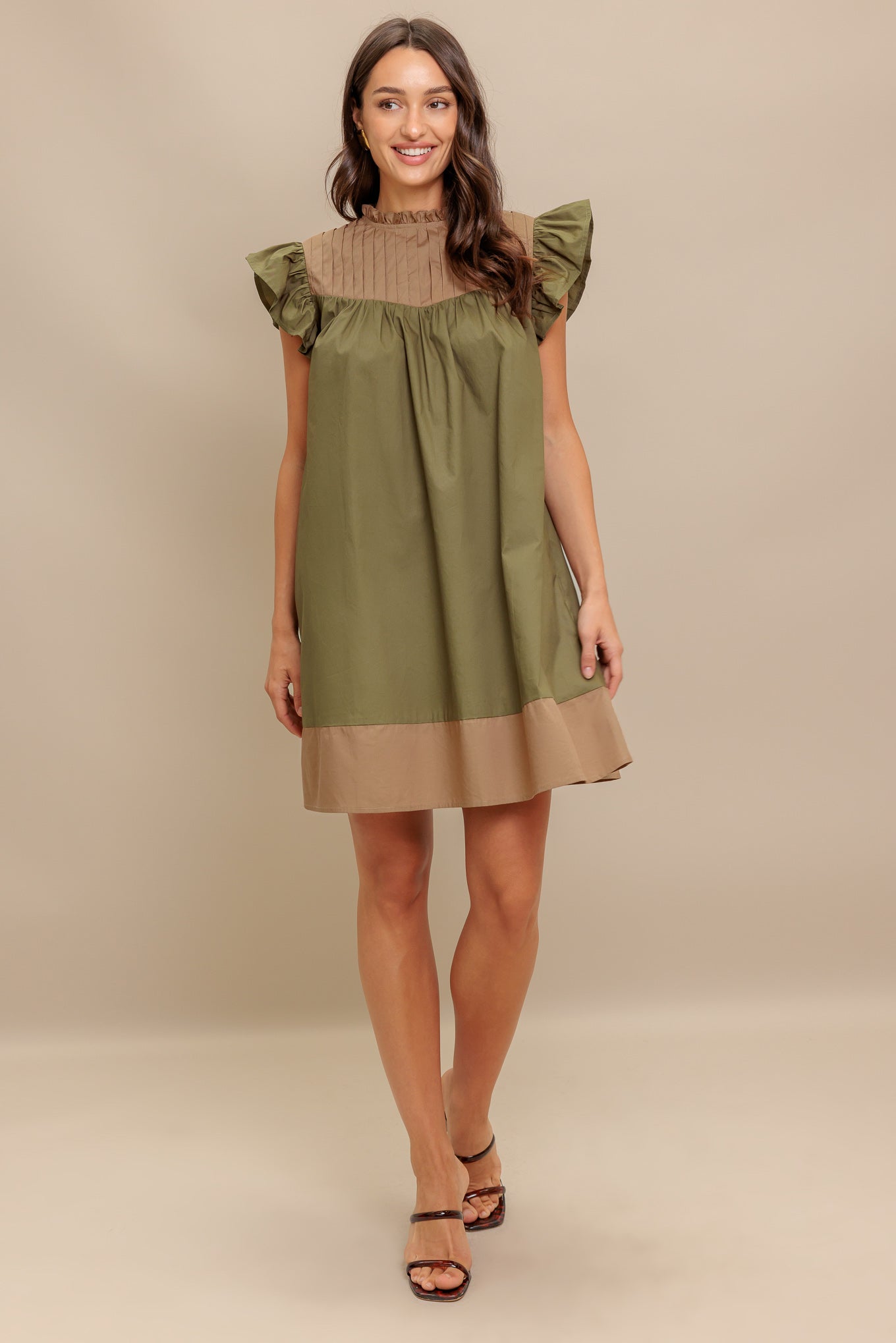 Forest Whisper Woven Mini Dress